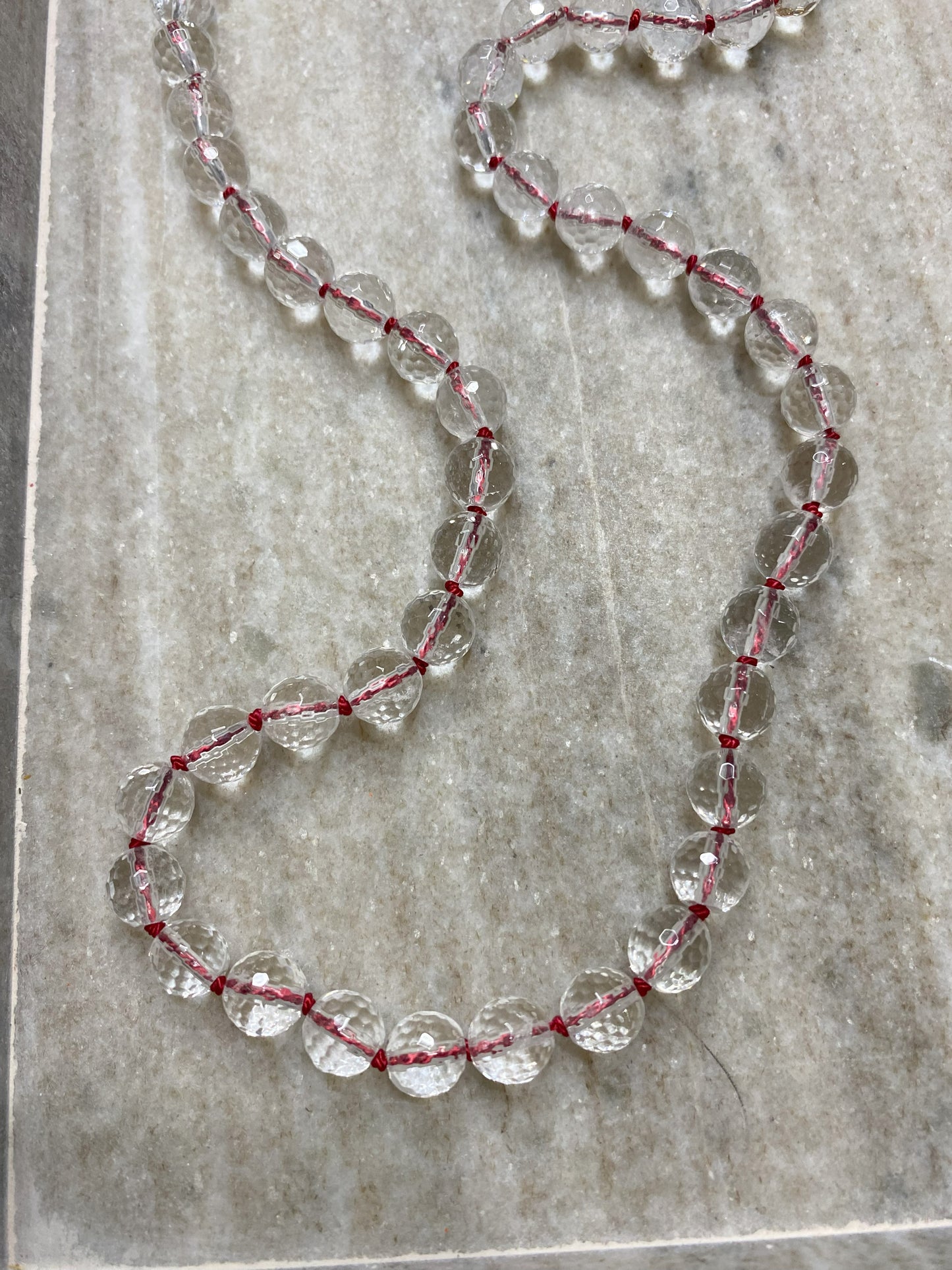 8mm Micro-Faceted Quartz Necklace
