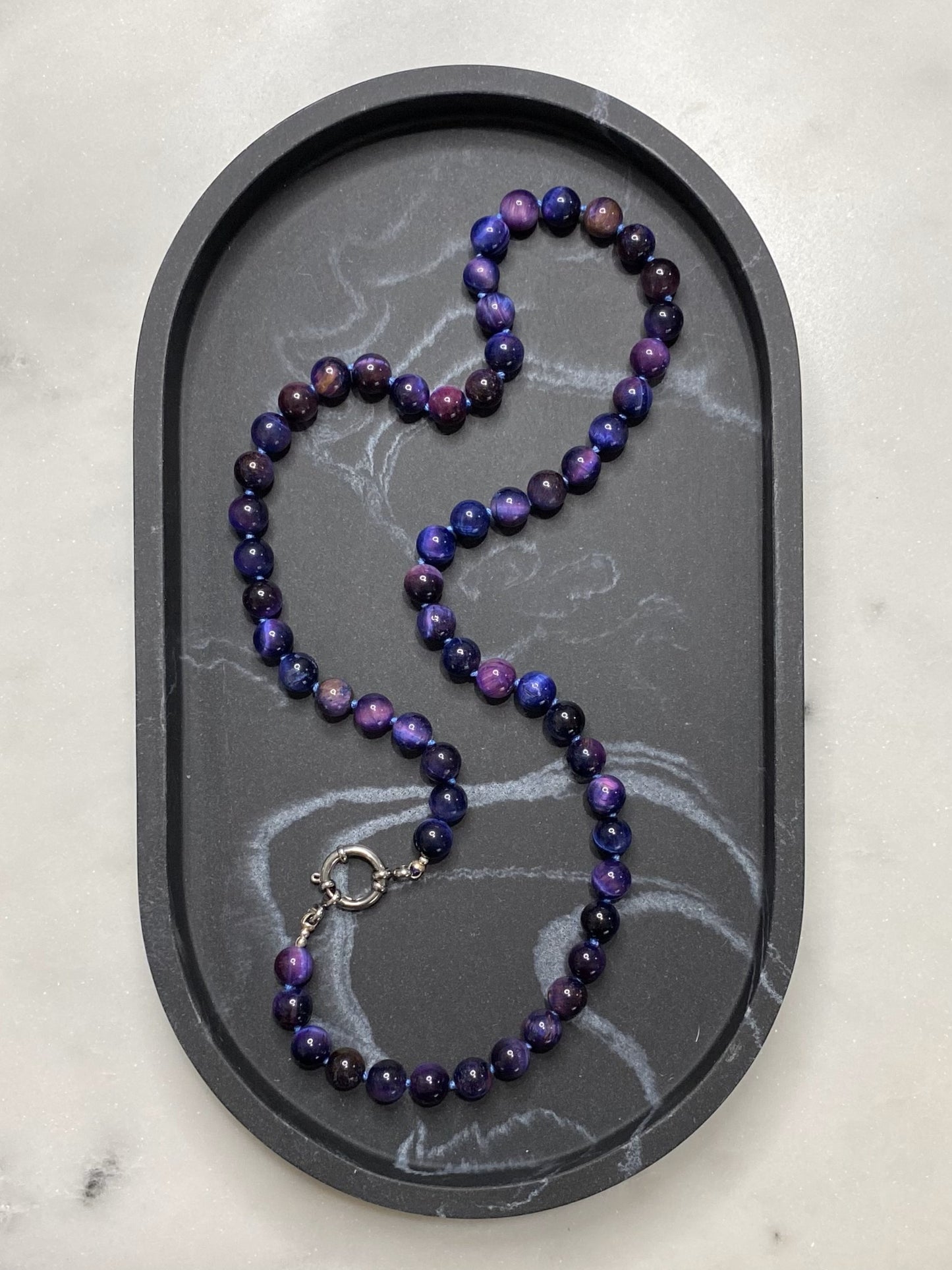 8mm Galaxy Tiger's Eye Necklace