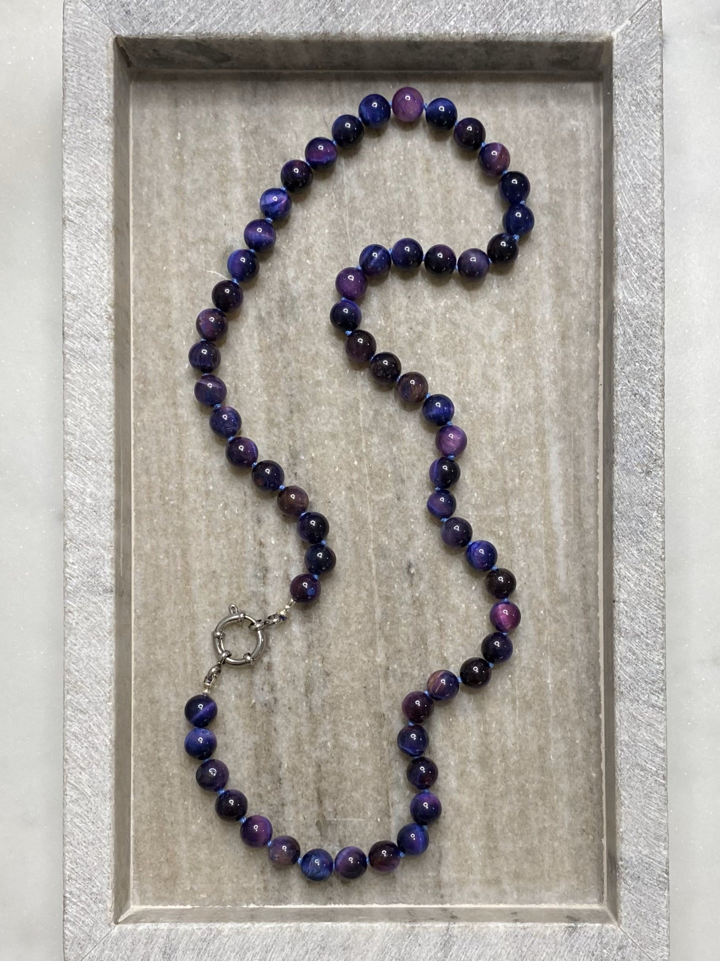 8mm Galaxy Tiger's Eye Necklace
