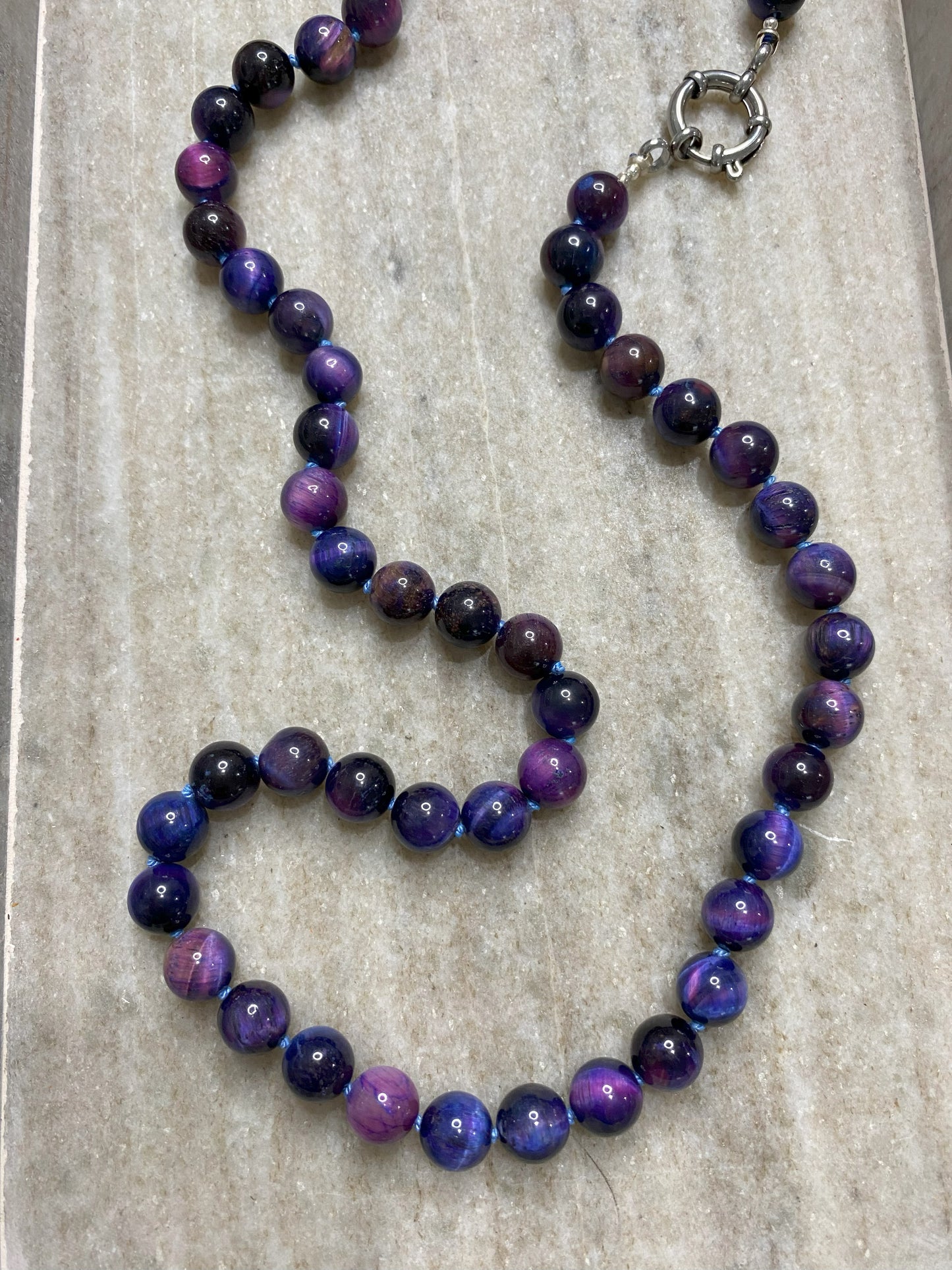 8mm Galaxy Tiger's Eye Necklace