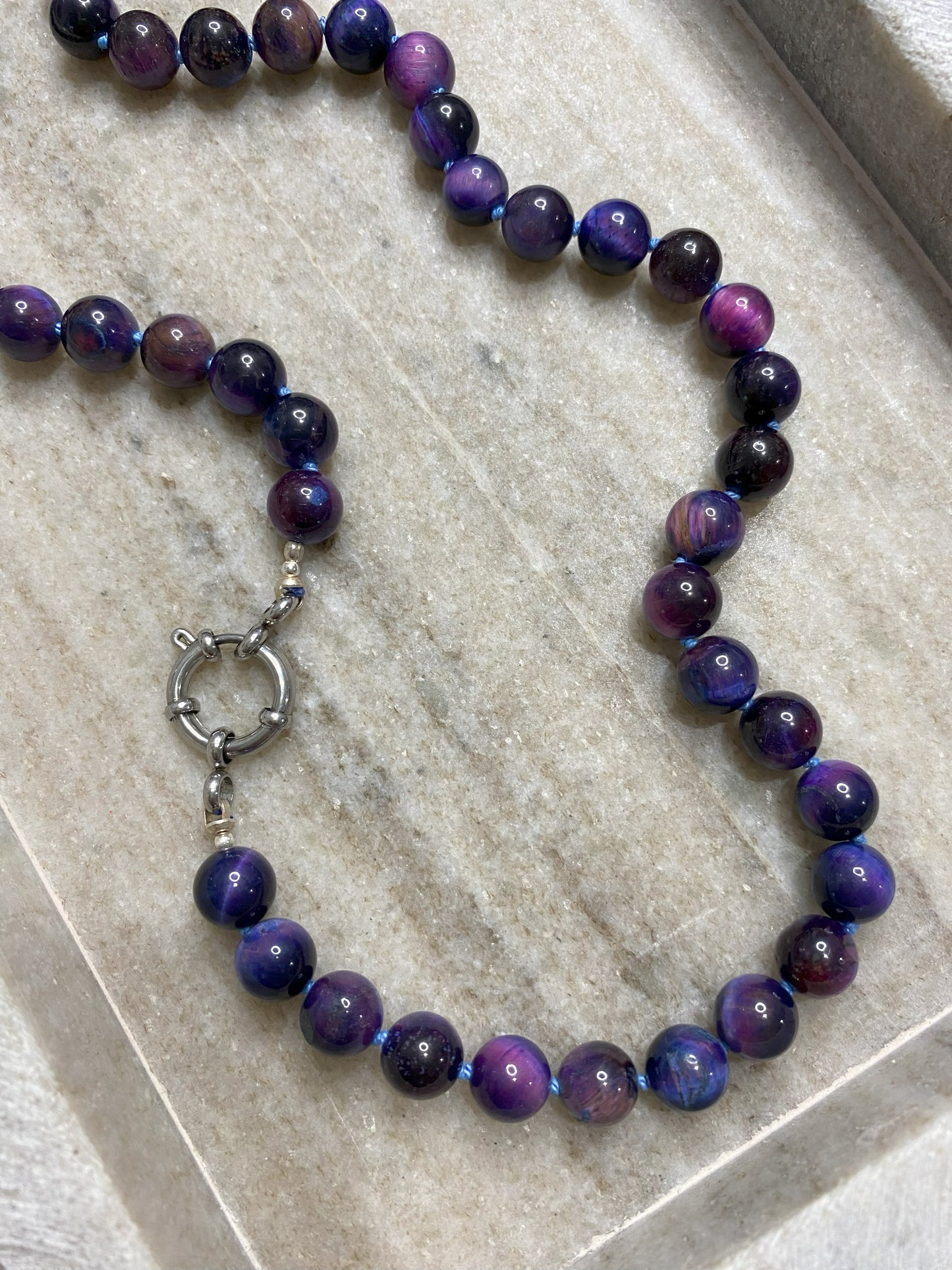 8mm Galaxy Tiger's Eye Necklace