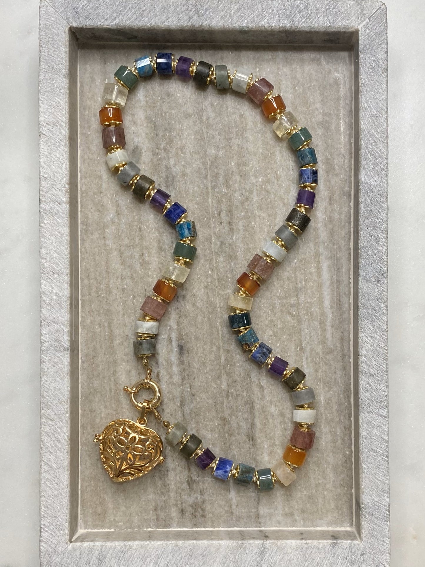 10mm Rainbow Gemstone Necklace