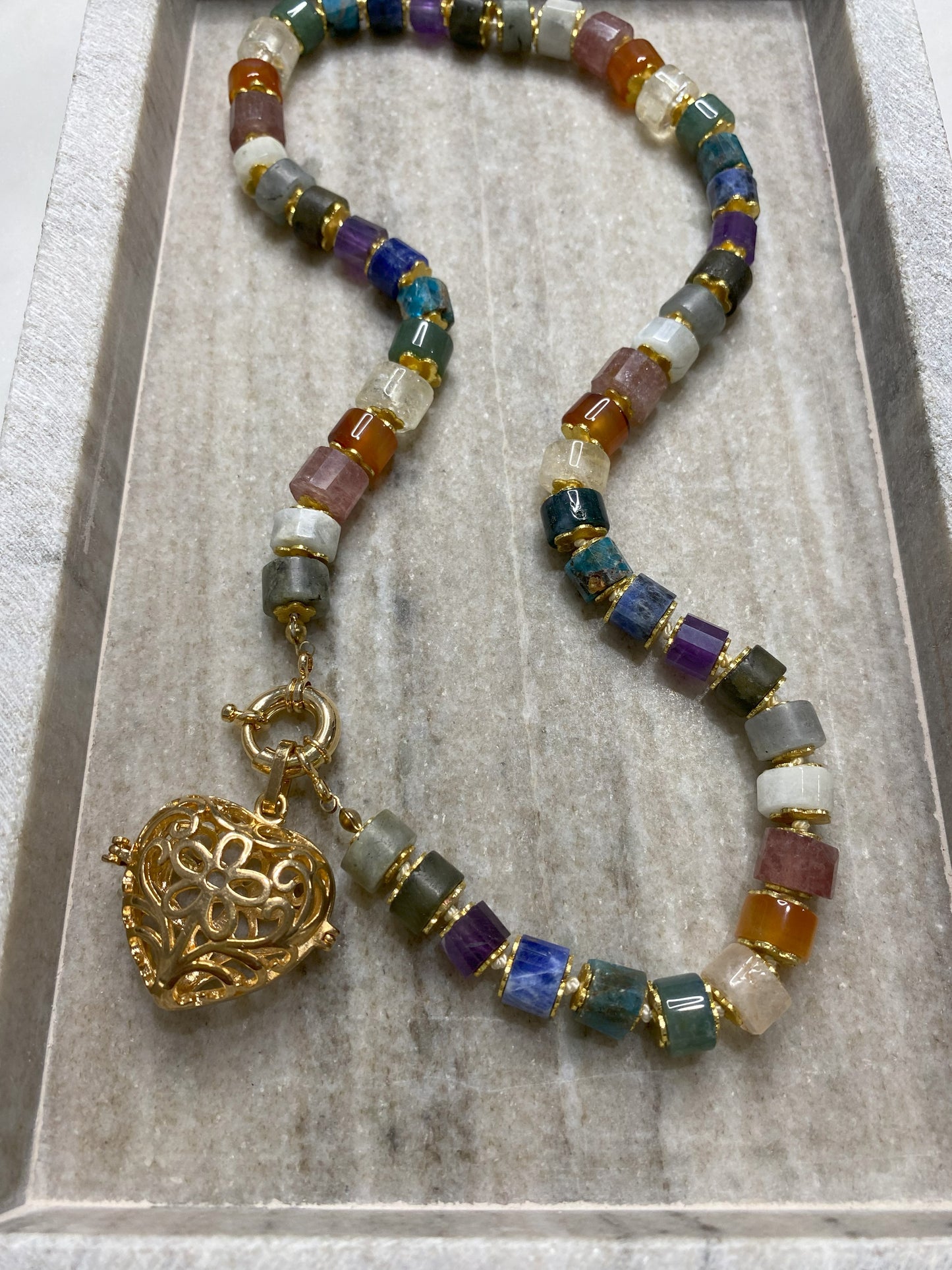 10mm Rainbow Gemstone Necklace