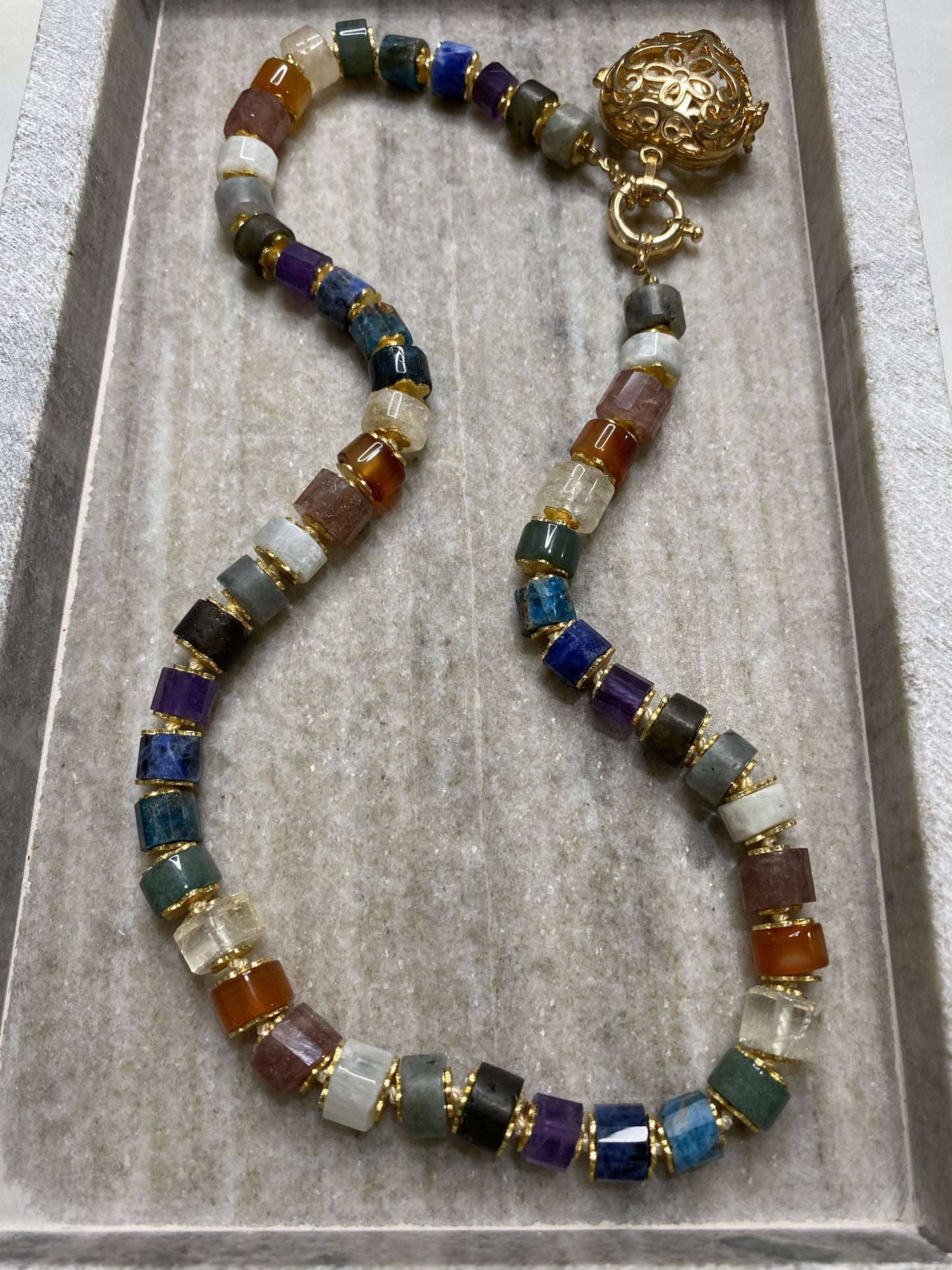 10mm Rainbow Gemstone Necklace