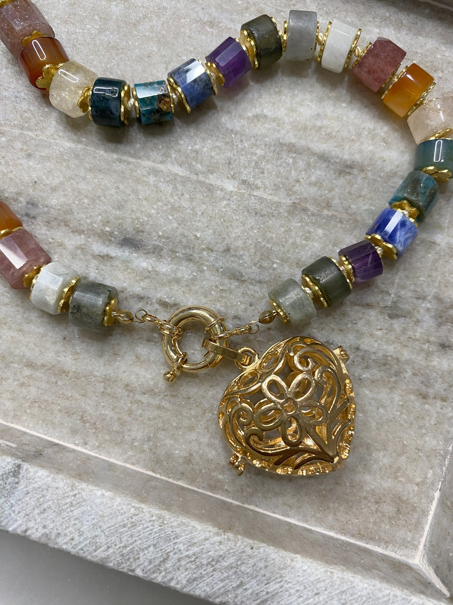 10mm Rainbow Gemstone Necklace