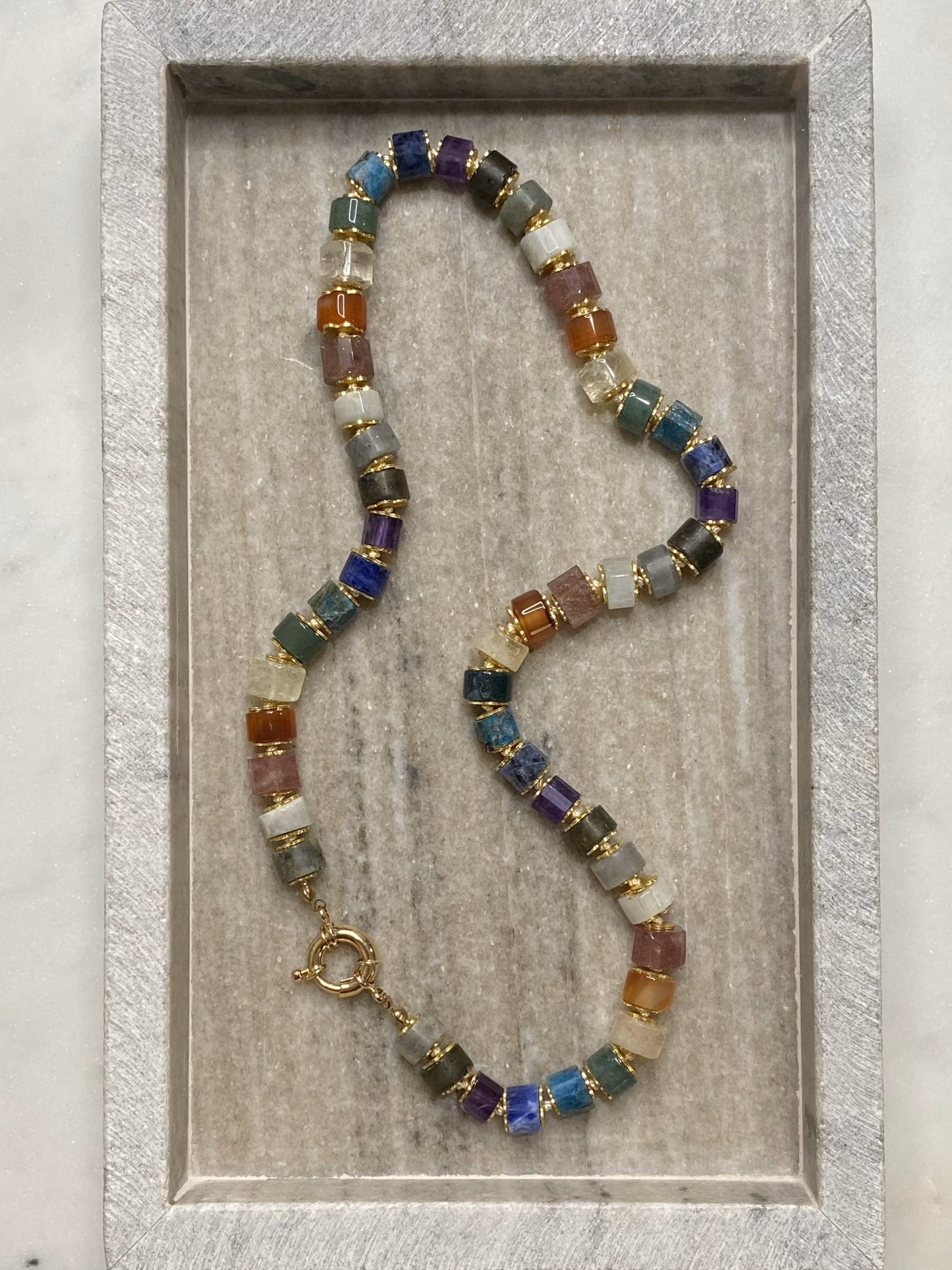10mm Rainbow Gemstone Necklace