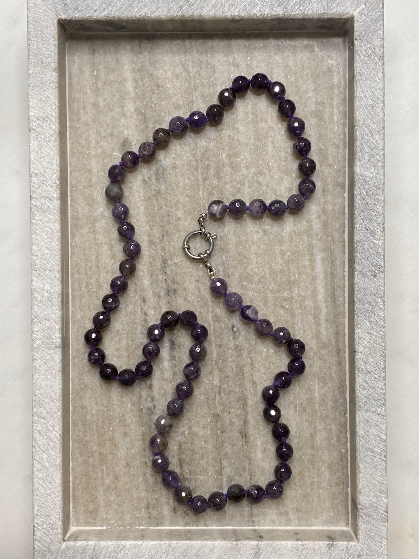 8mm Faceted Amethyst Necklace