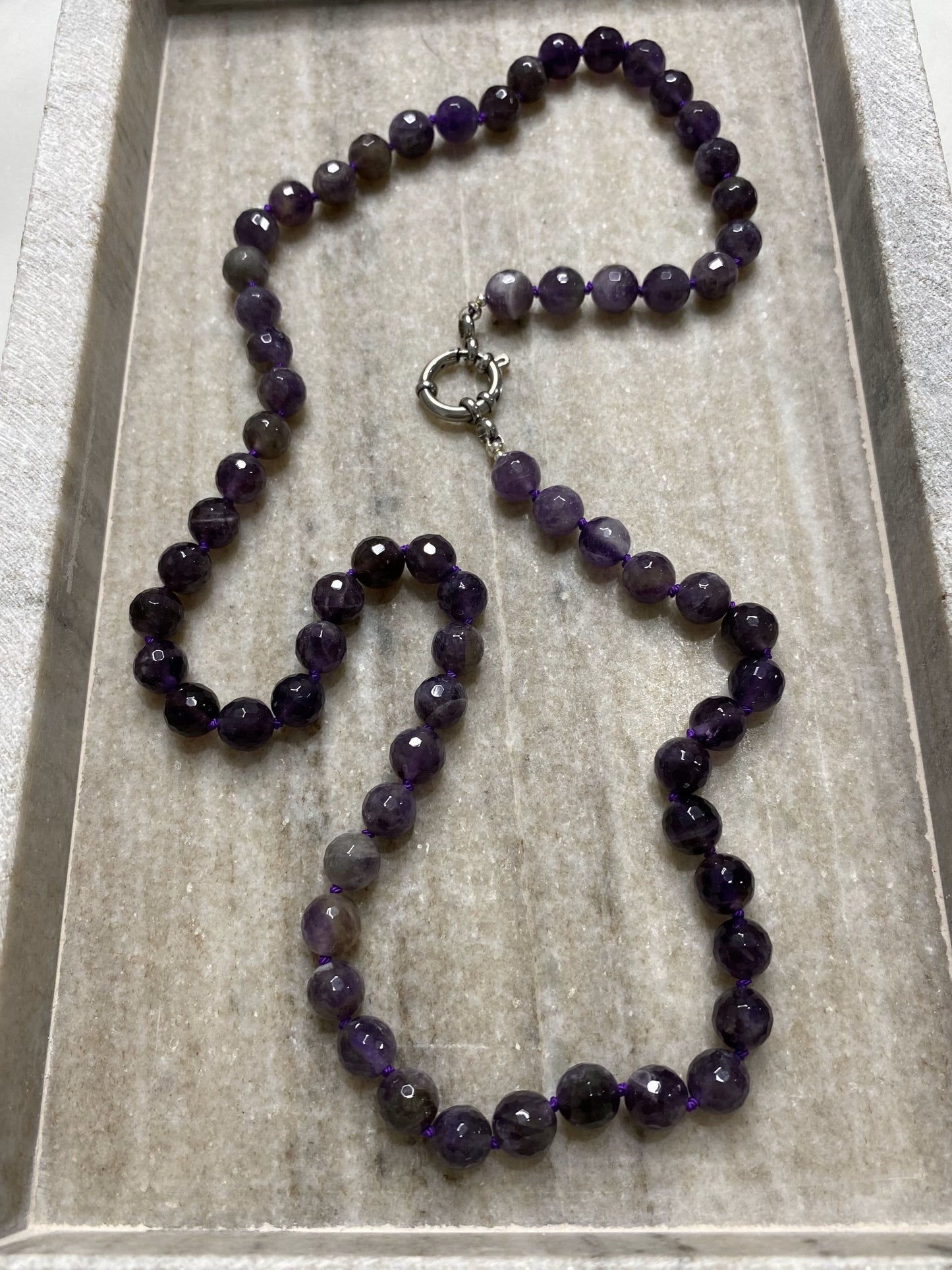 8mm Faceted Amethyst Necklace