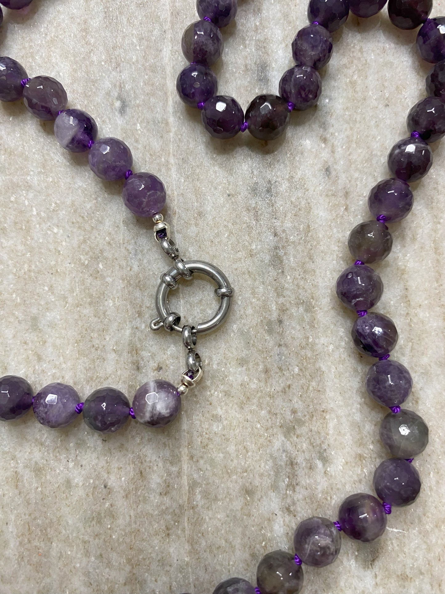8mm Faceted Amethyst Necklace