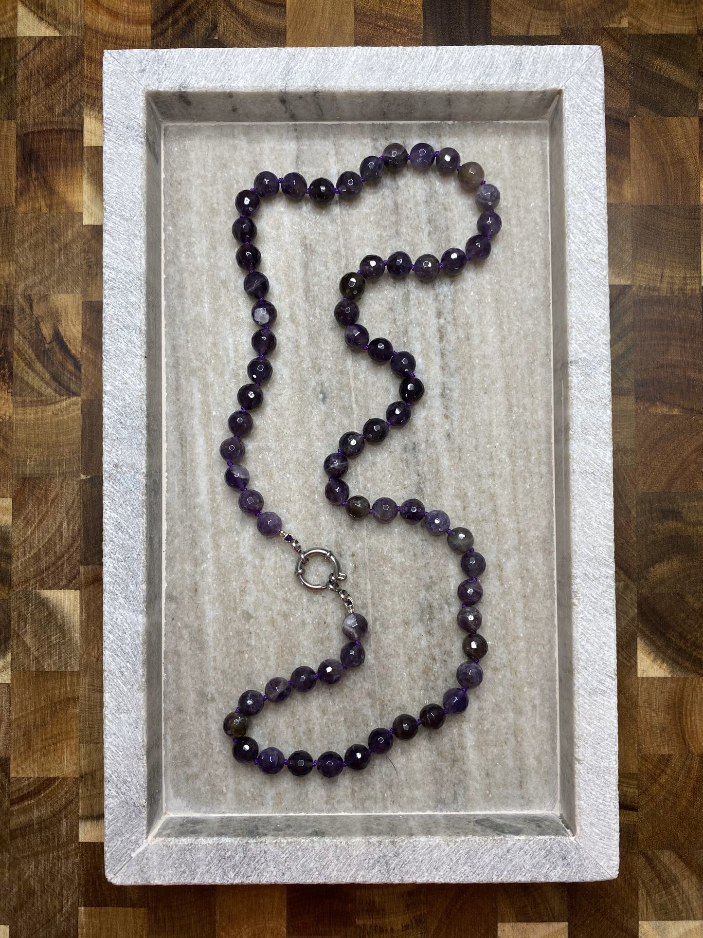 8mm Faceted Amethyst Necklace