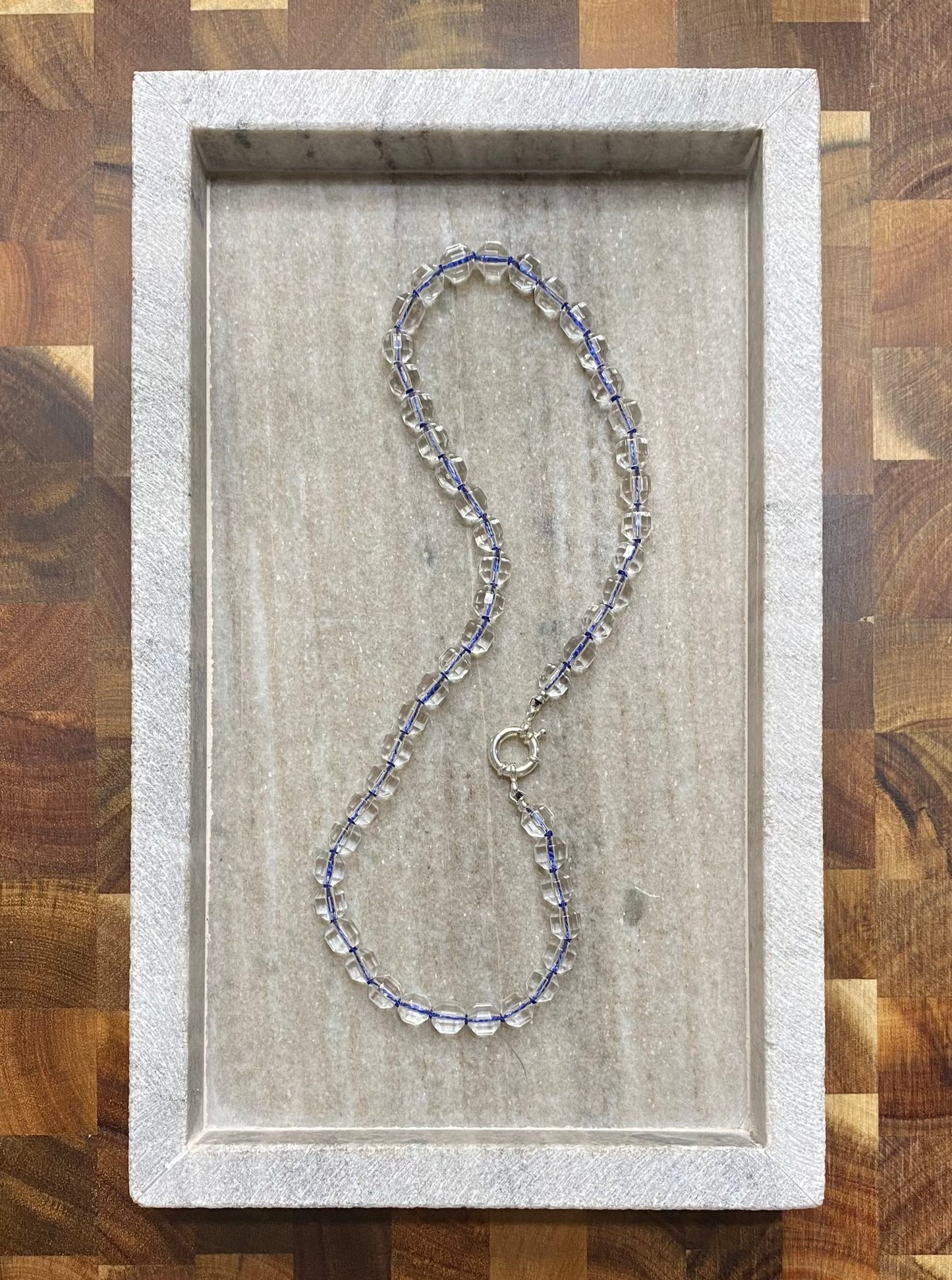 8mm Prism Cut Faceted Double Point Quartz Necklace 2.0