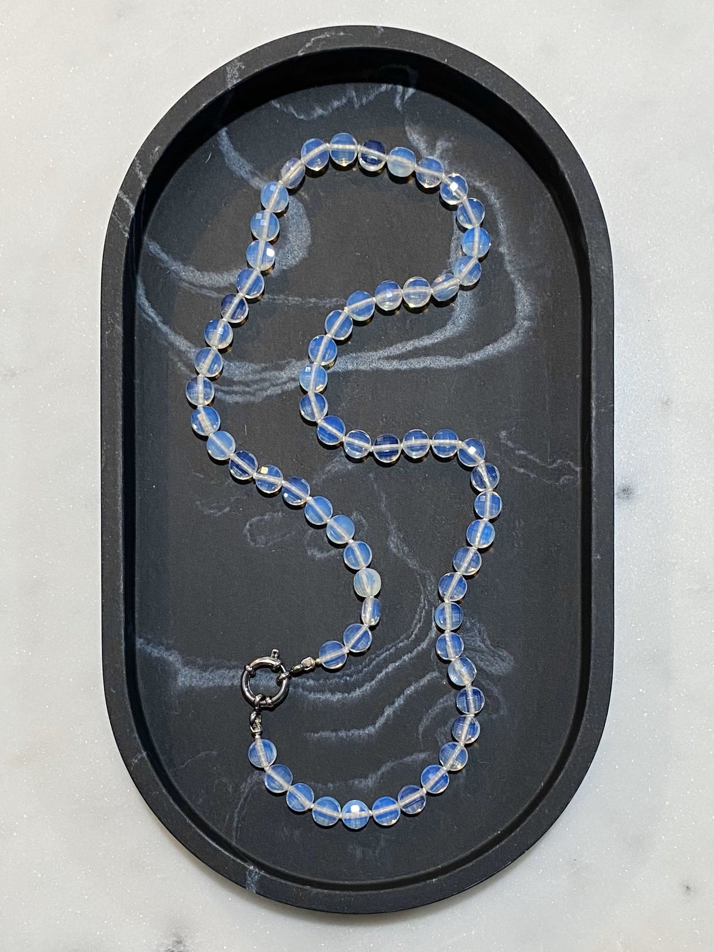 8mm Faceted Opalite Necklace