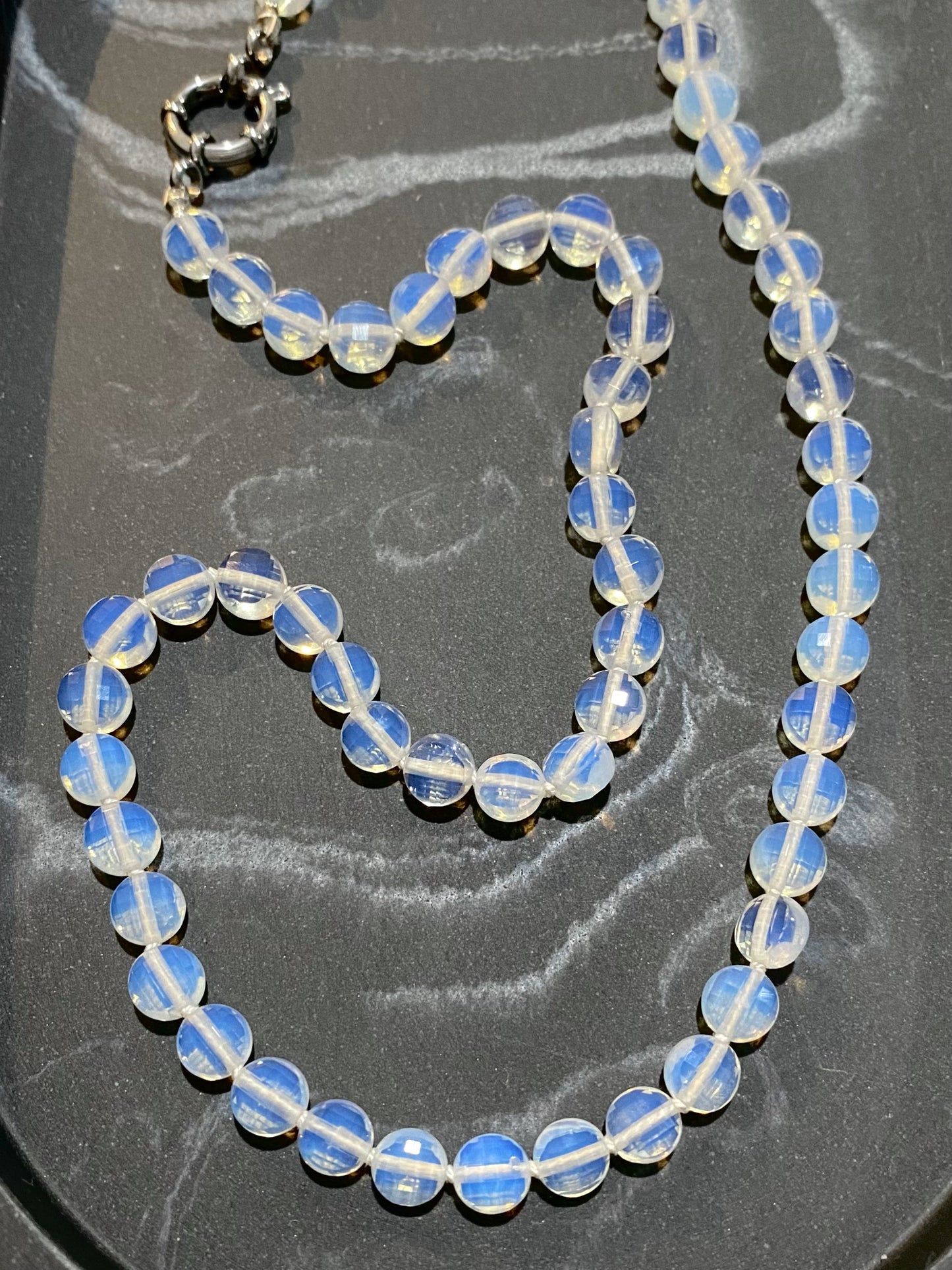 8mm Faceted Opalite Necklace