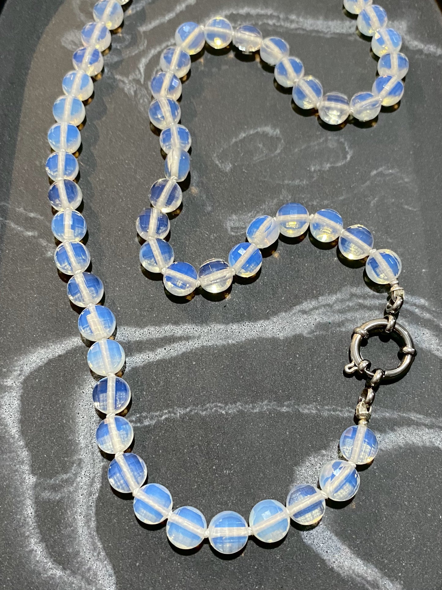 8mm Faceted Opalite Necklace