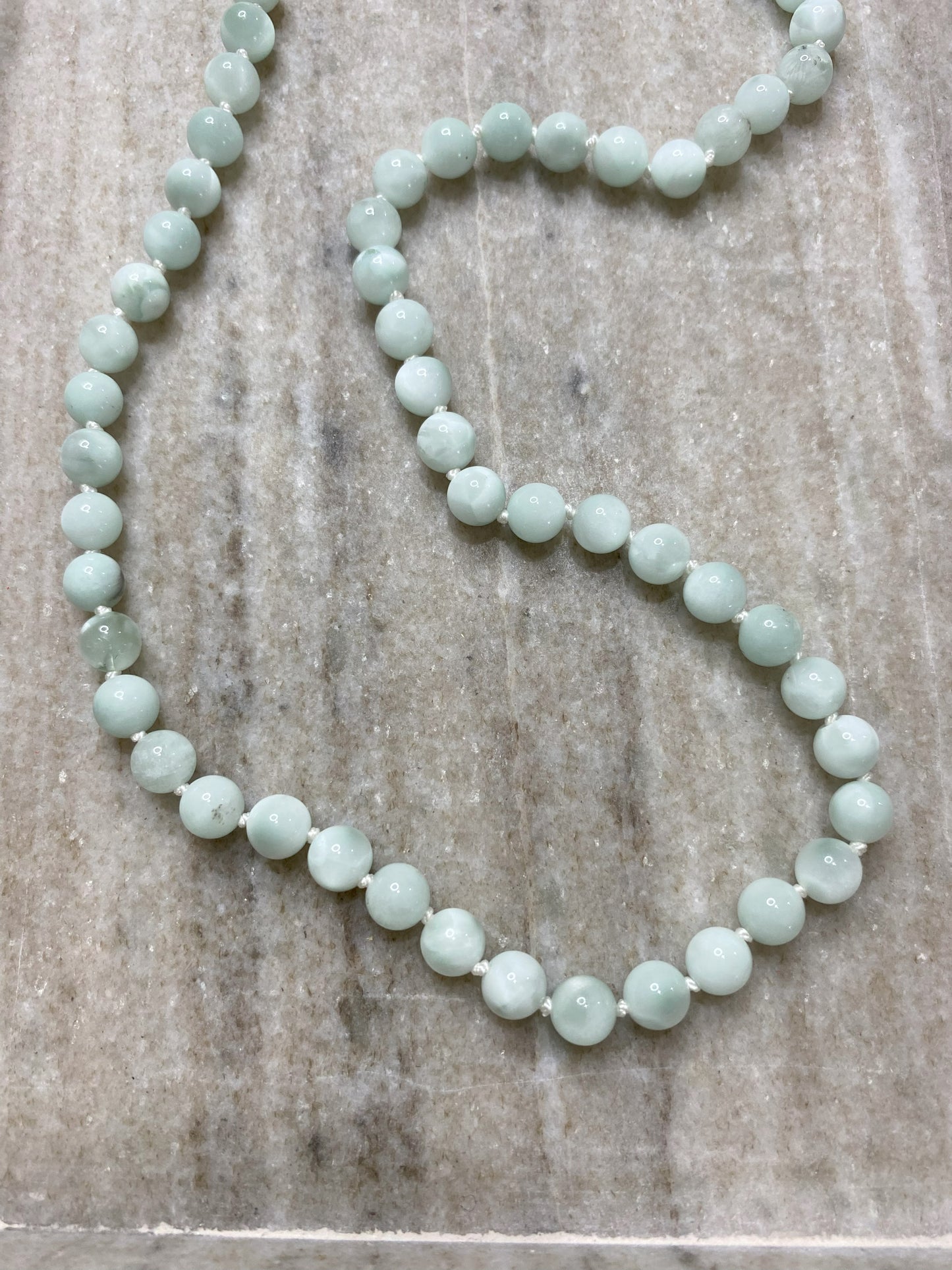 6mm Green Moonstone Necklace