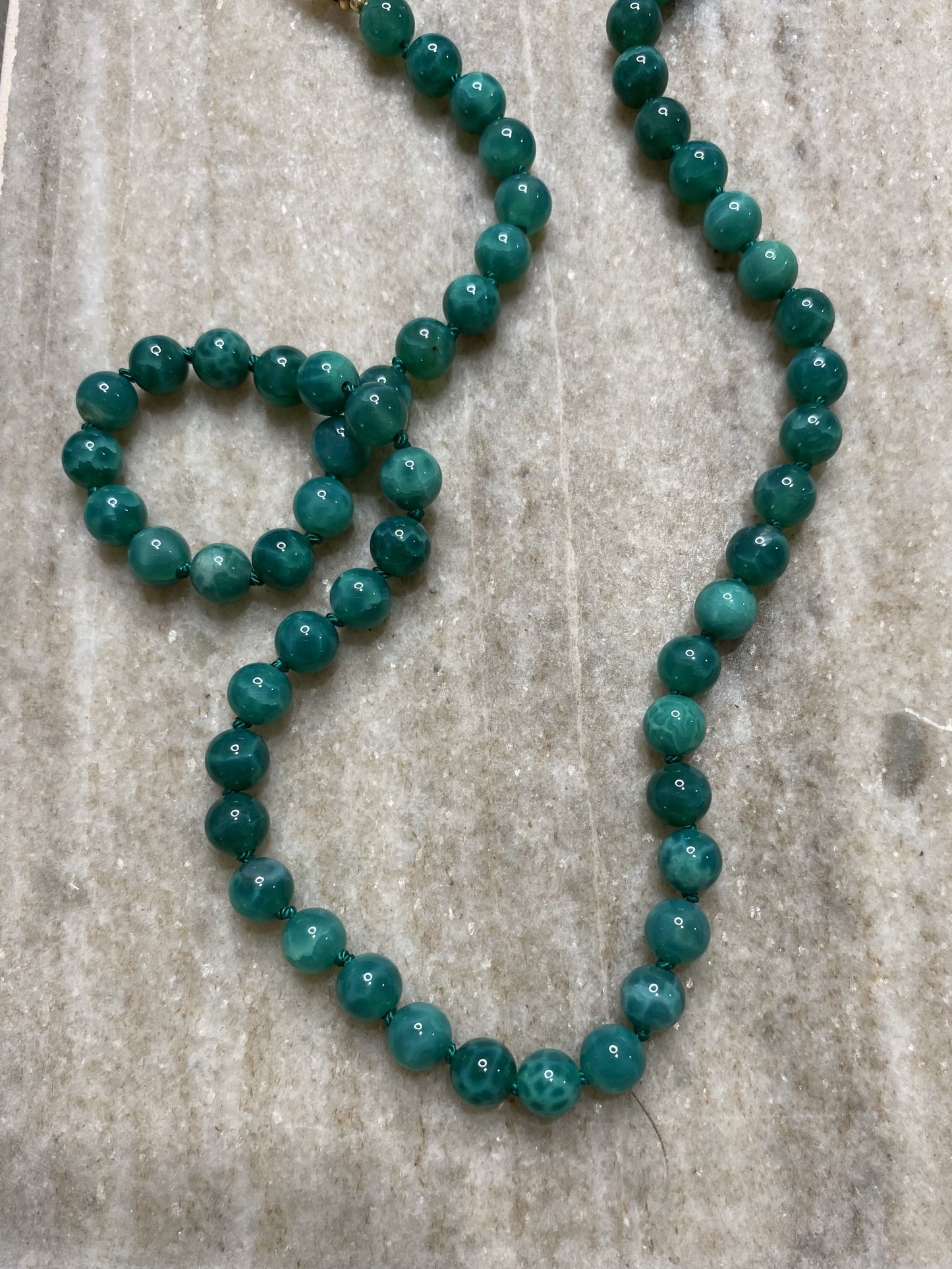 6mm Peacock Vein Agate Necklace