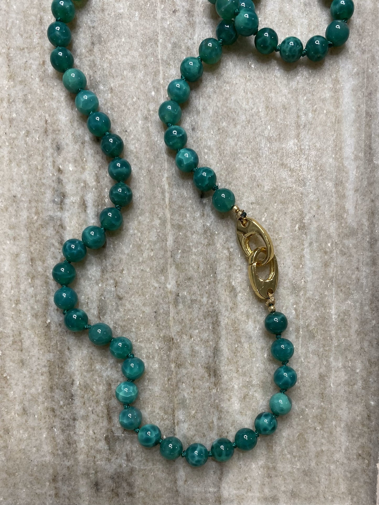 6mm Peacock Vein Agate Necklace