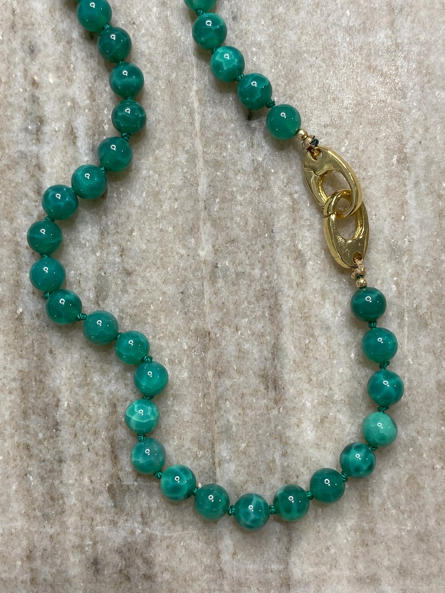 6mm Peacock Vein Agate Necklace