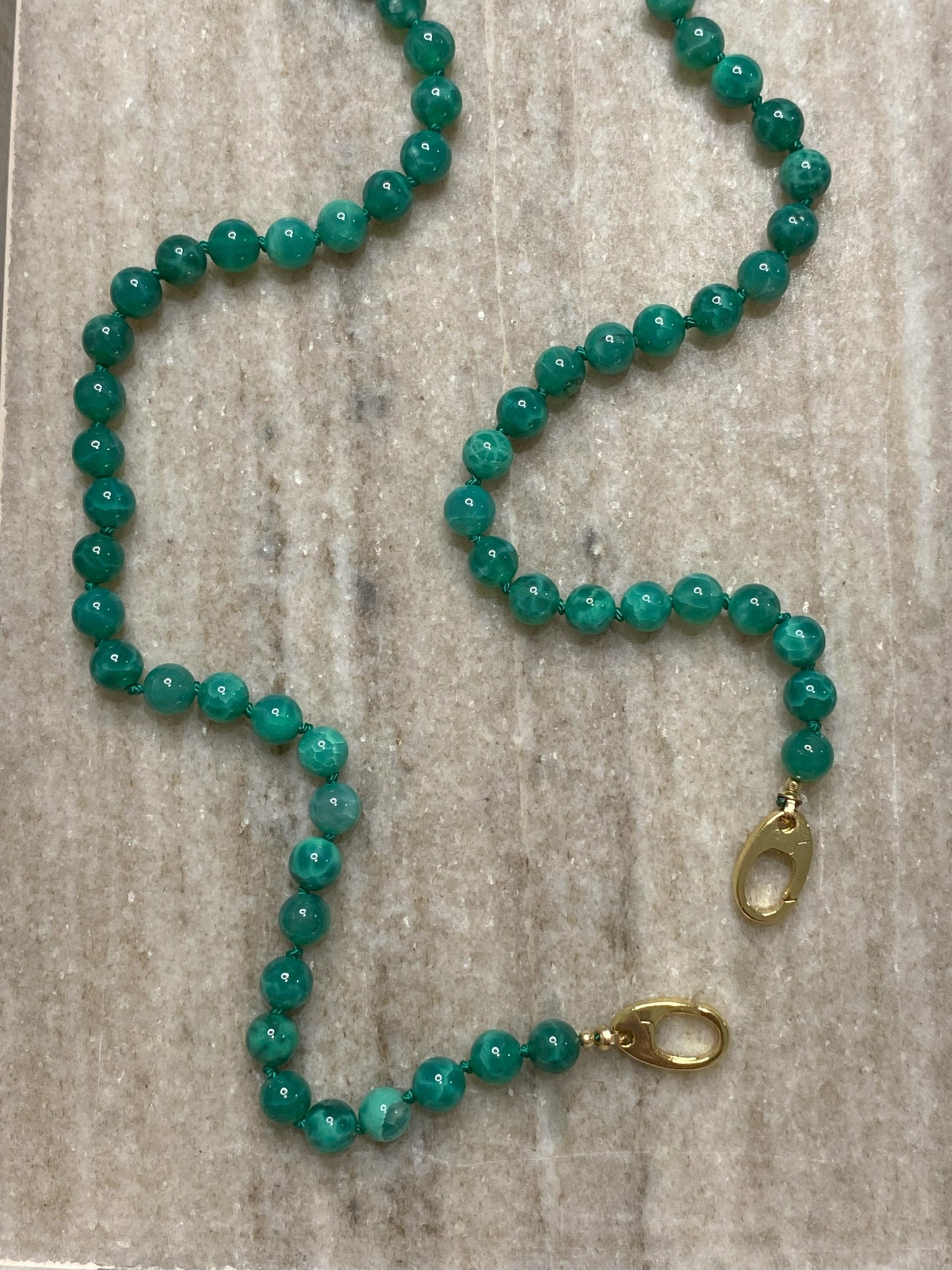 6mm Peacock Vein Agate Necklace