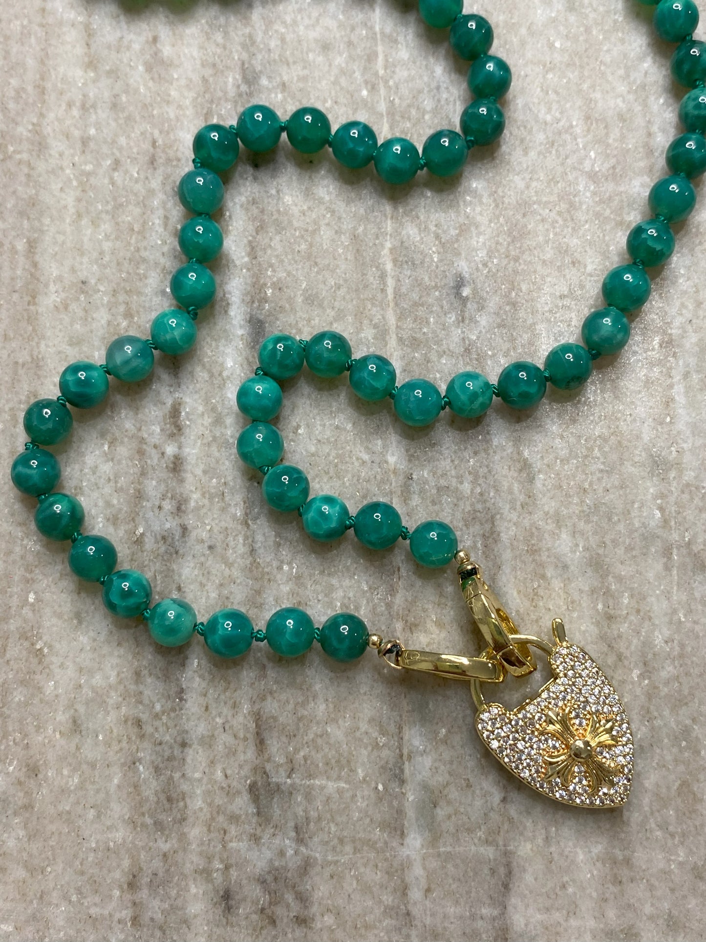 6mm Peacock Vein Agate Necklace
