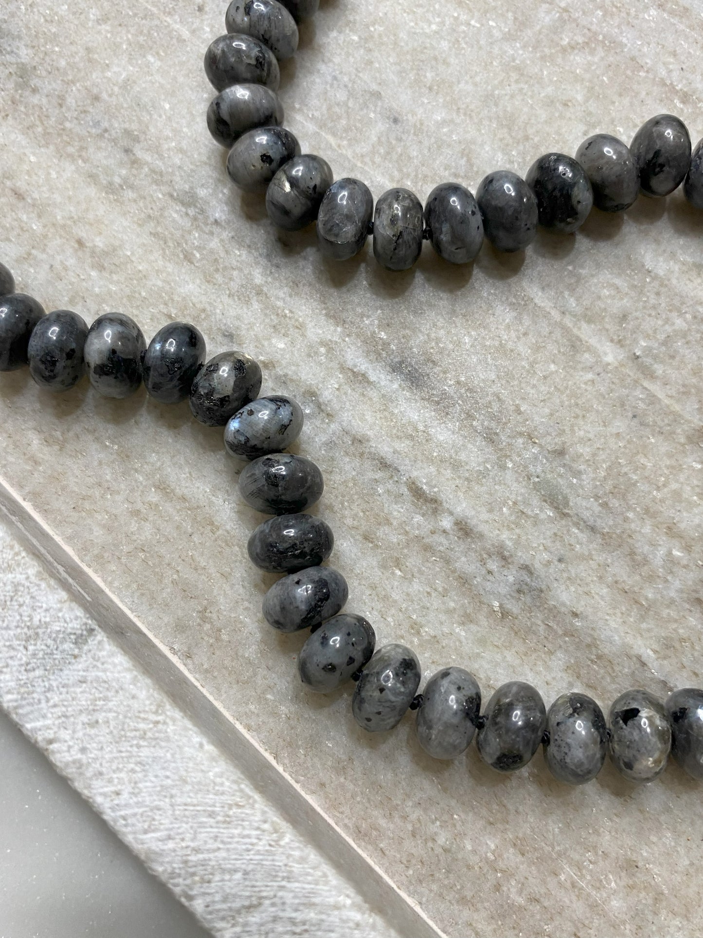 10mm Larvikite Rondelle Necklace
