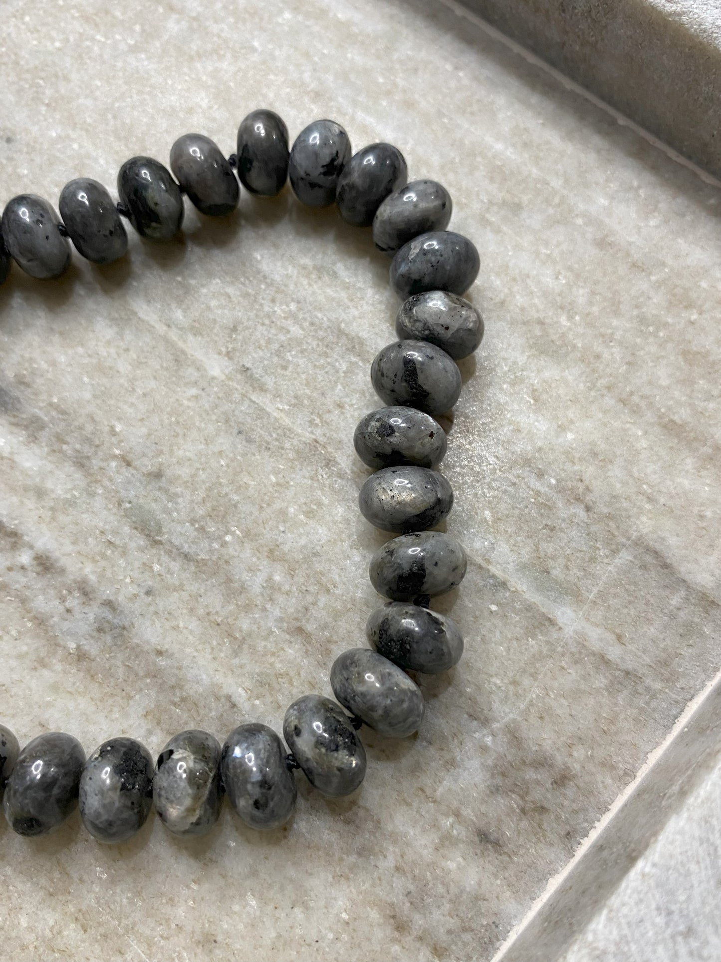 10mm Larvikite Rondelle Necklace
