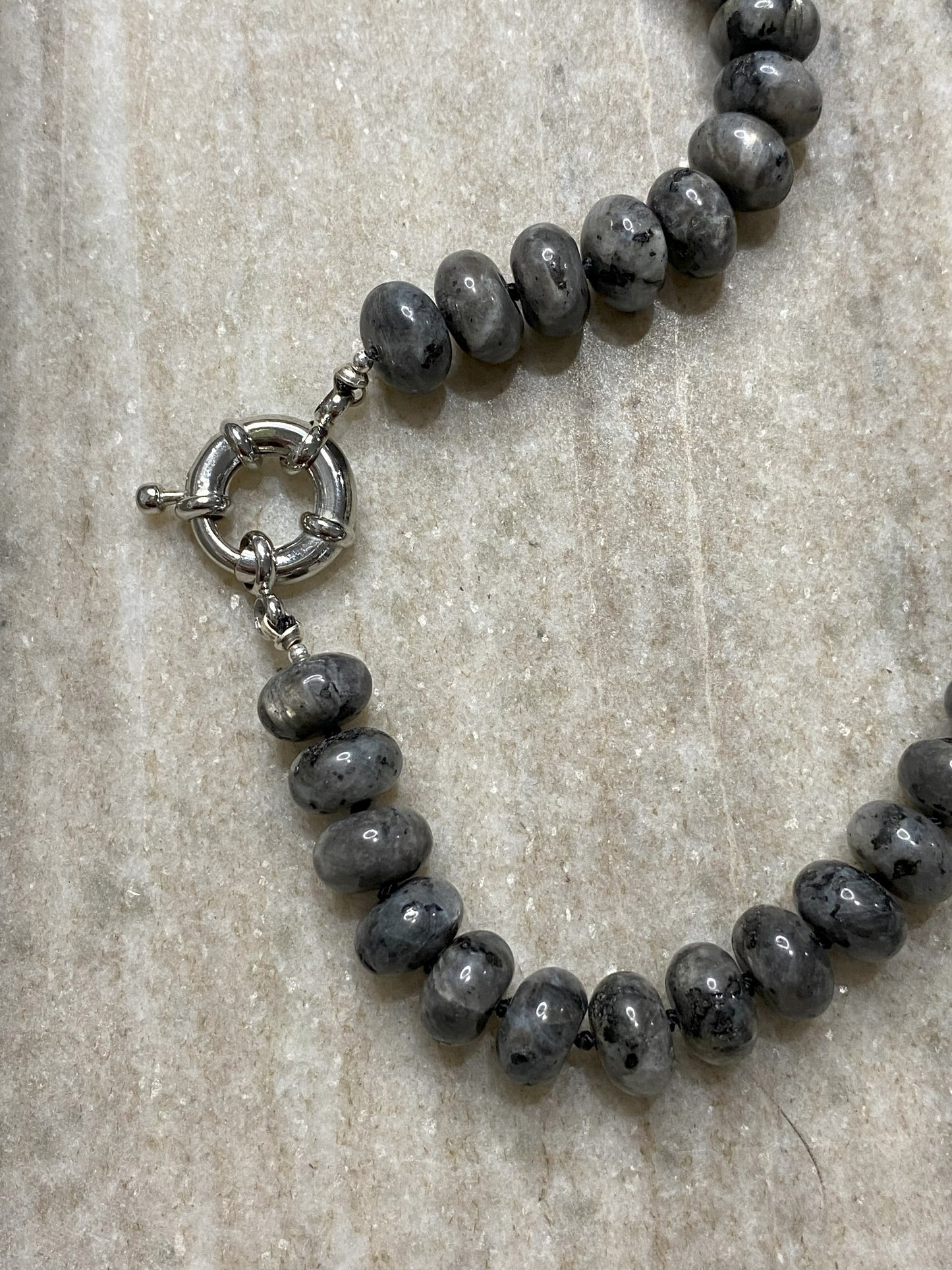 10mm Larvikite Rondelle Necklace
