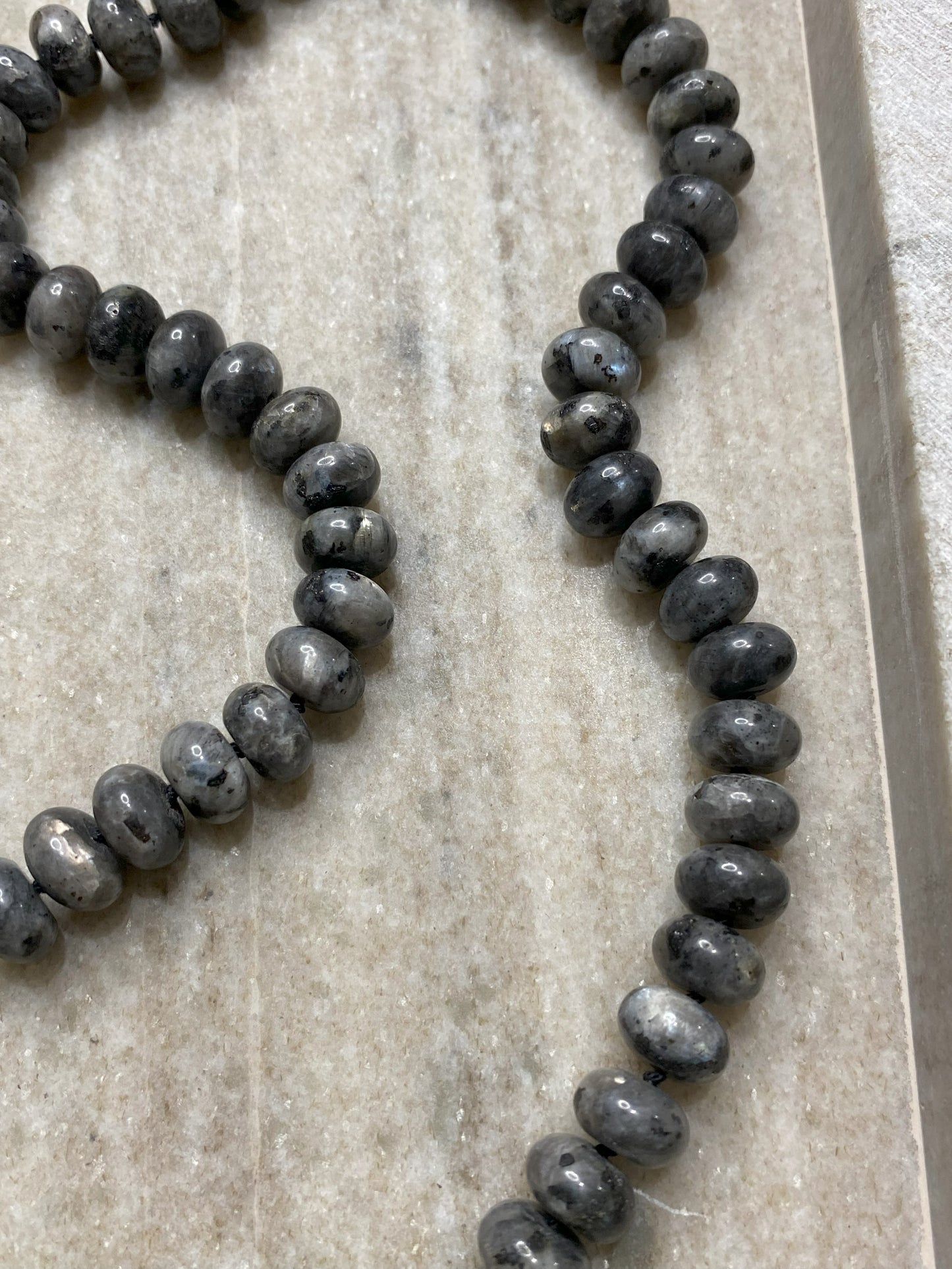 10mm Larvikite Rondelle Necklace