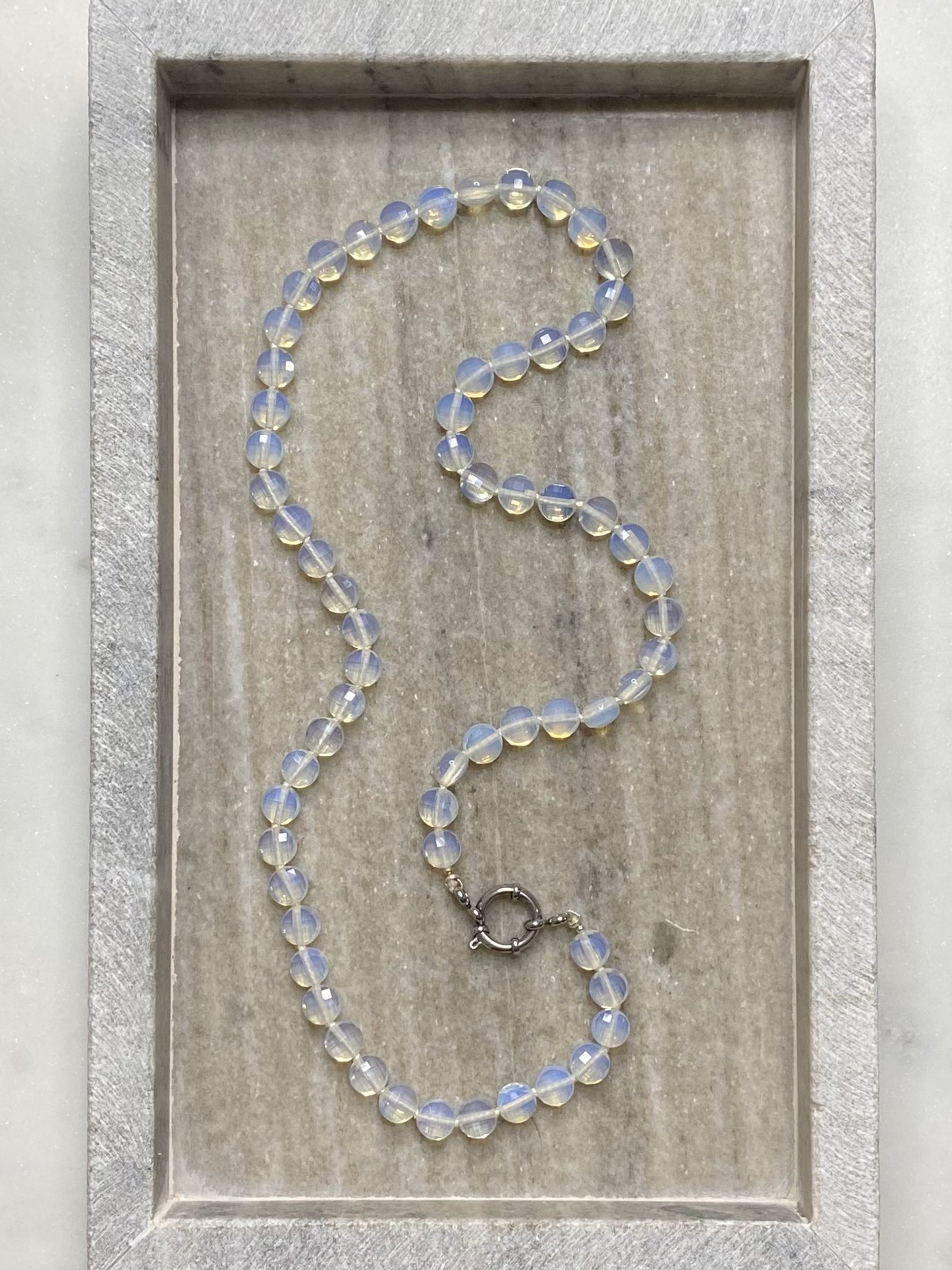 8mm Faceted Opalite Necklace