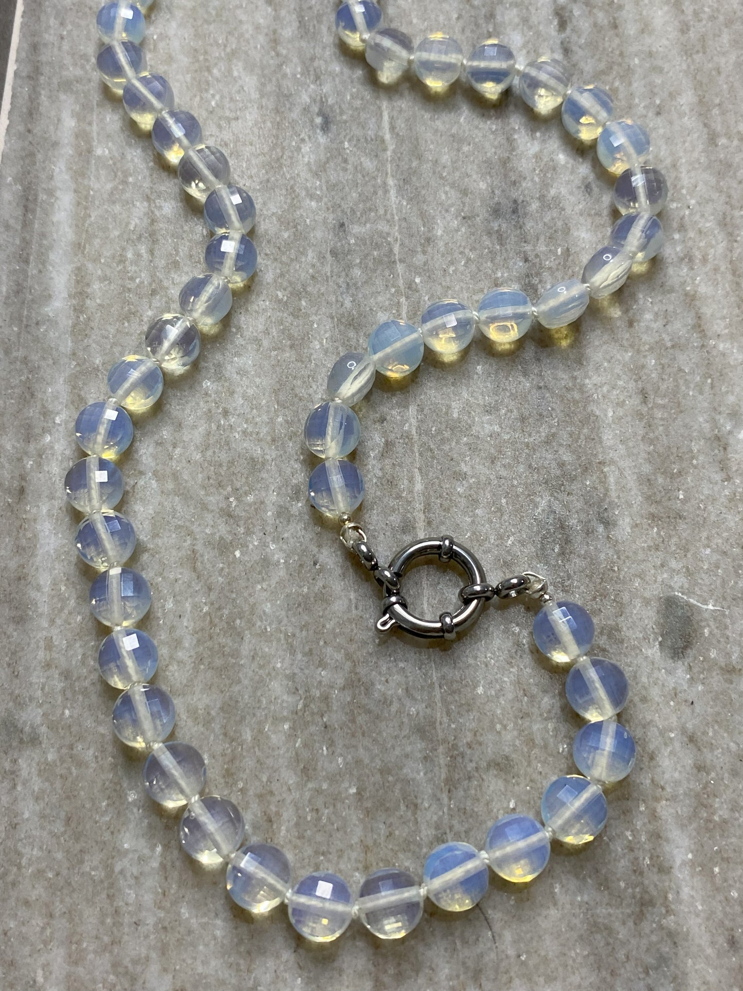 8mm Faceted Opalite Necklace