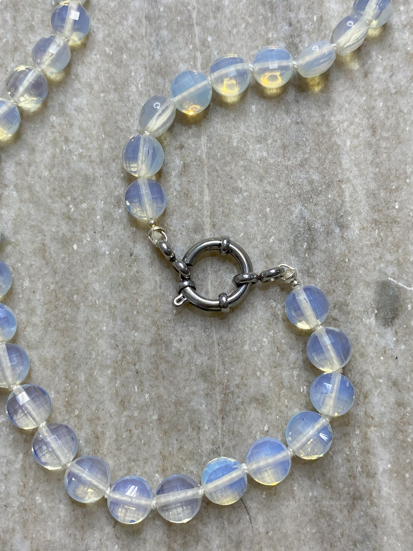 8mm Faceted Opalite Necklace