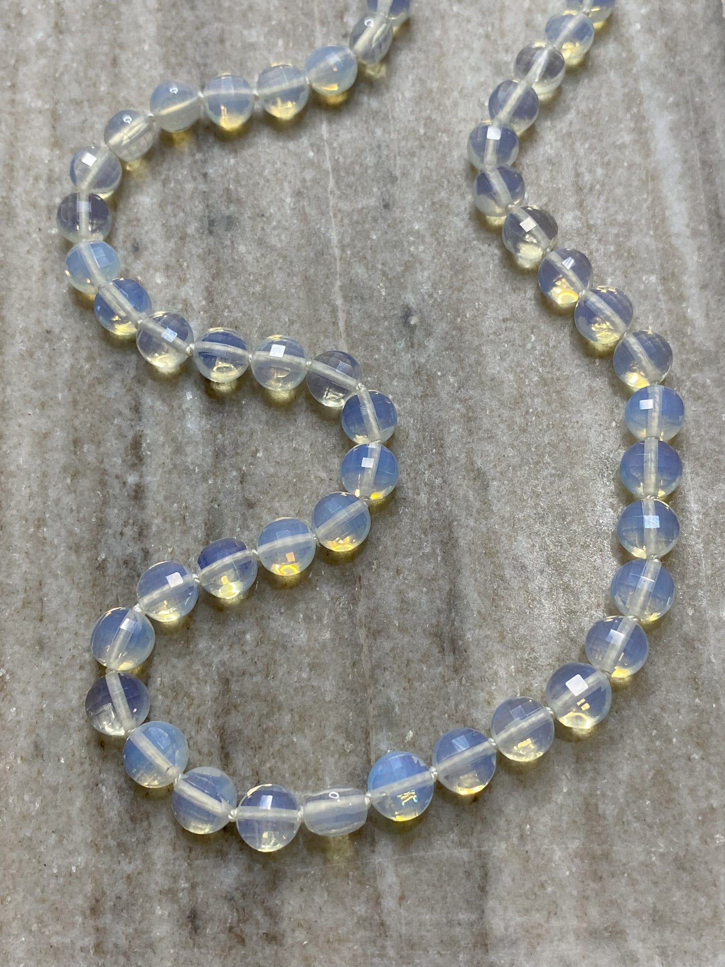 8mm Faceted Opalite Necklace