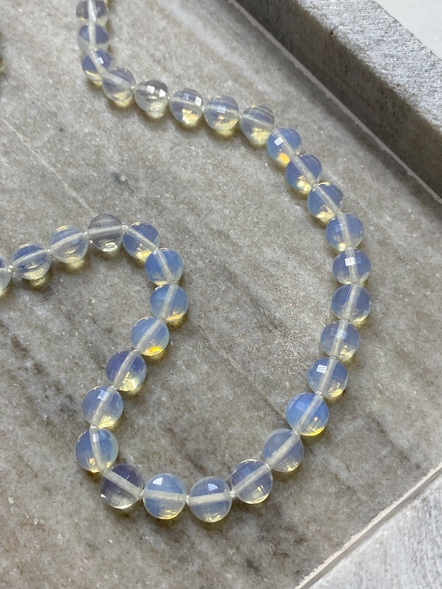 8mm Faceted Opalite Necklace