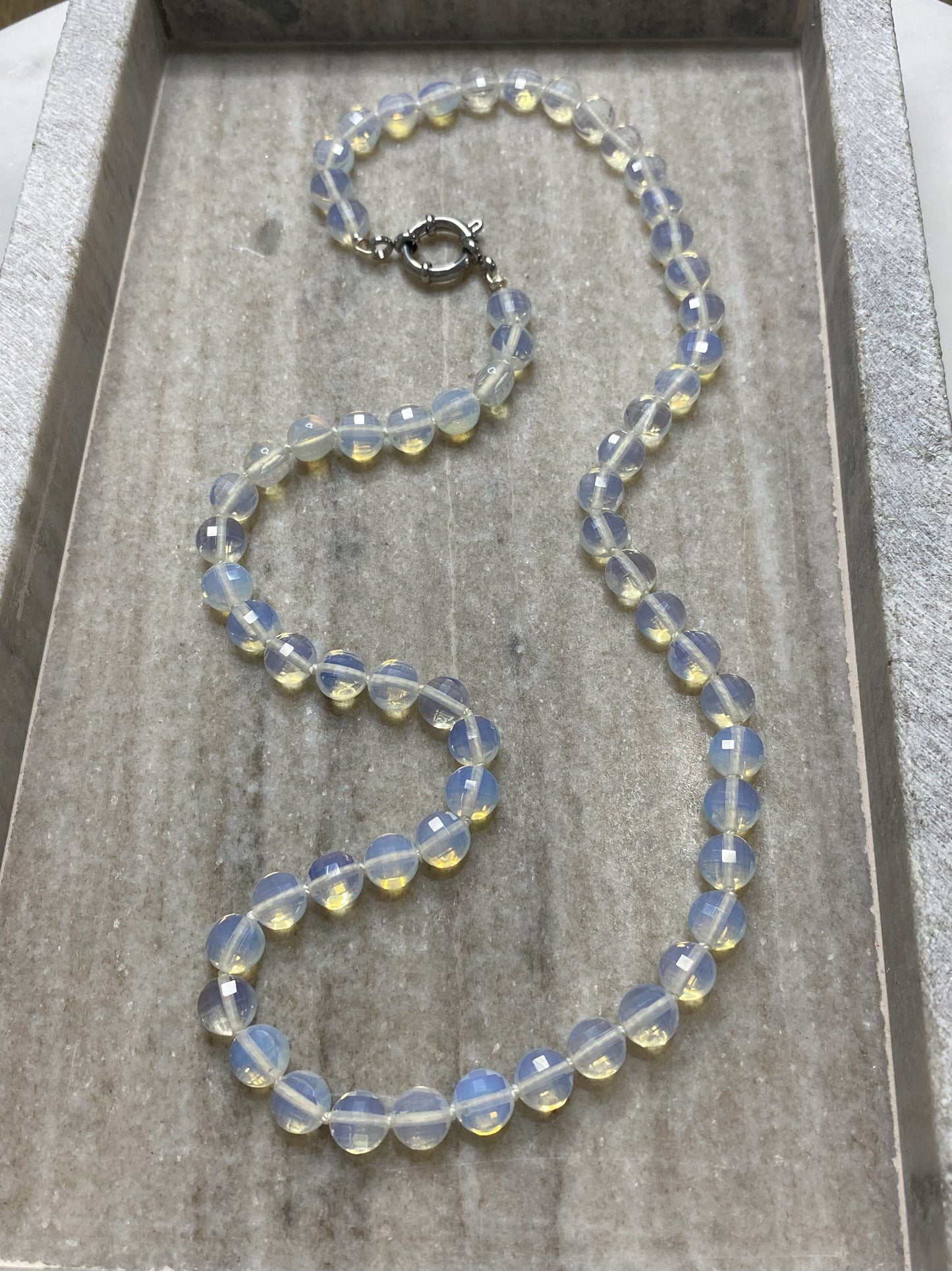 8mm Faceted Opalite Necklace