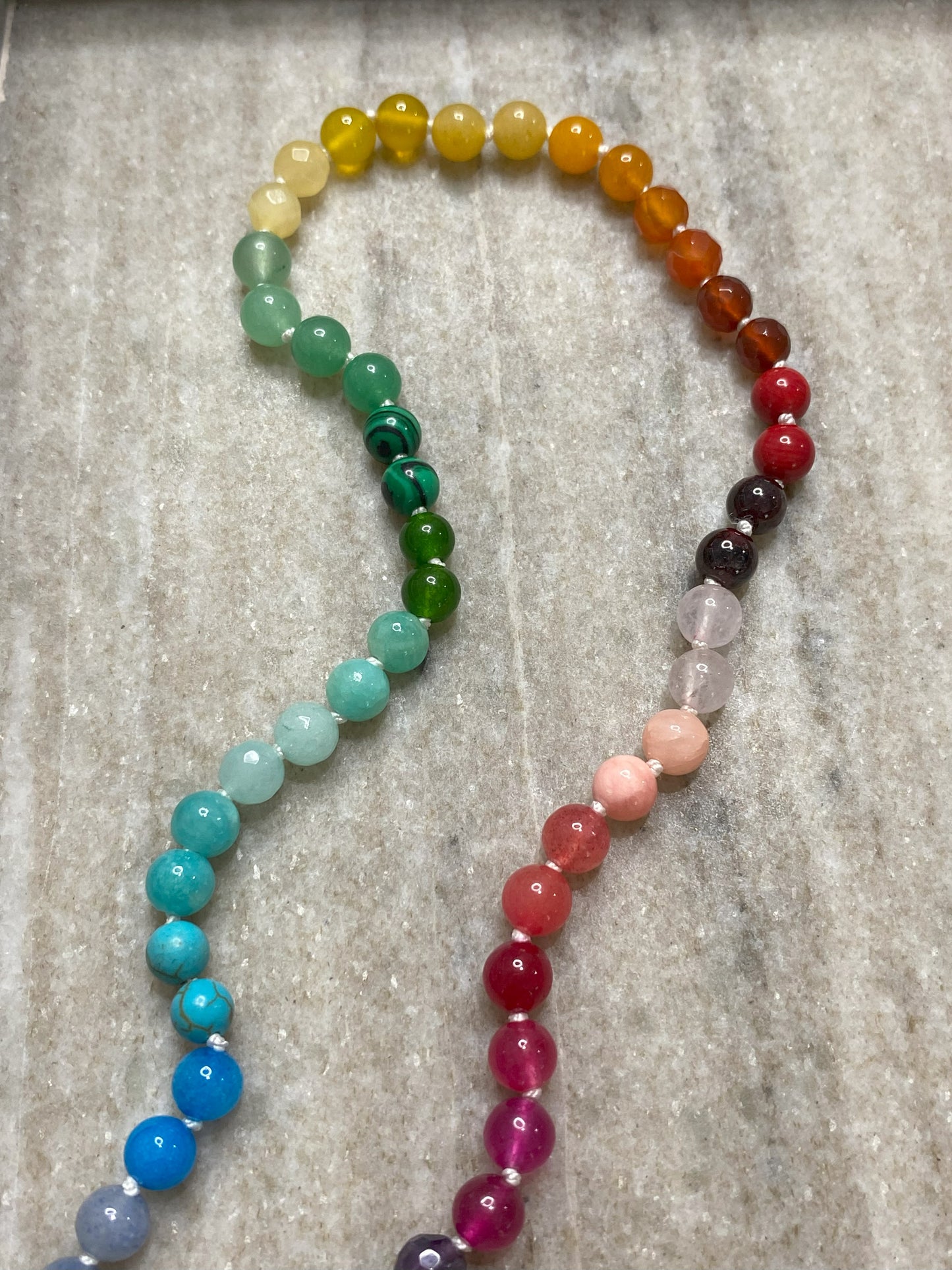 6mm Rainbow Colorblock Necklace
