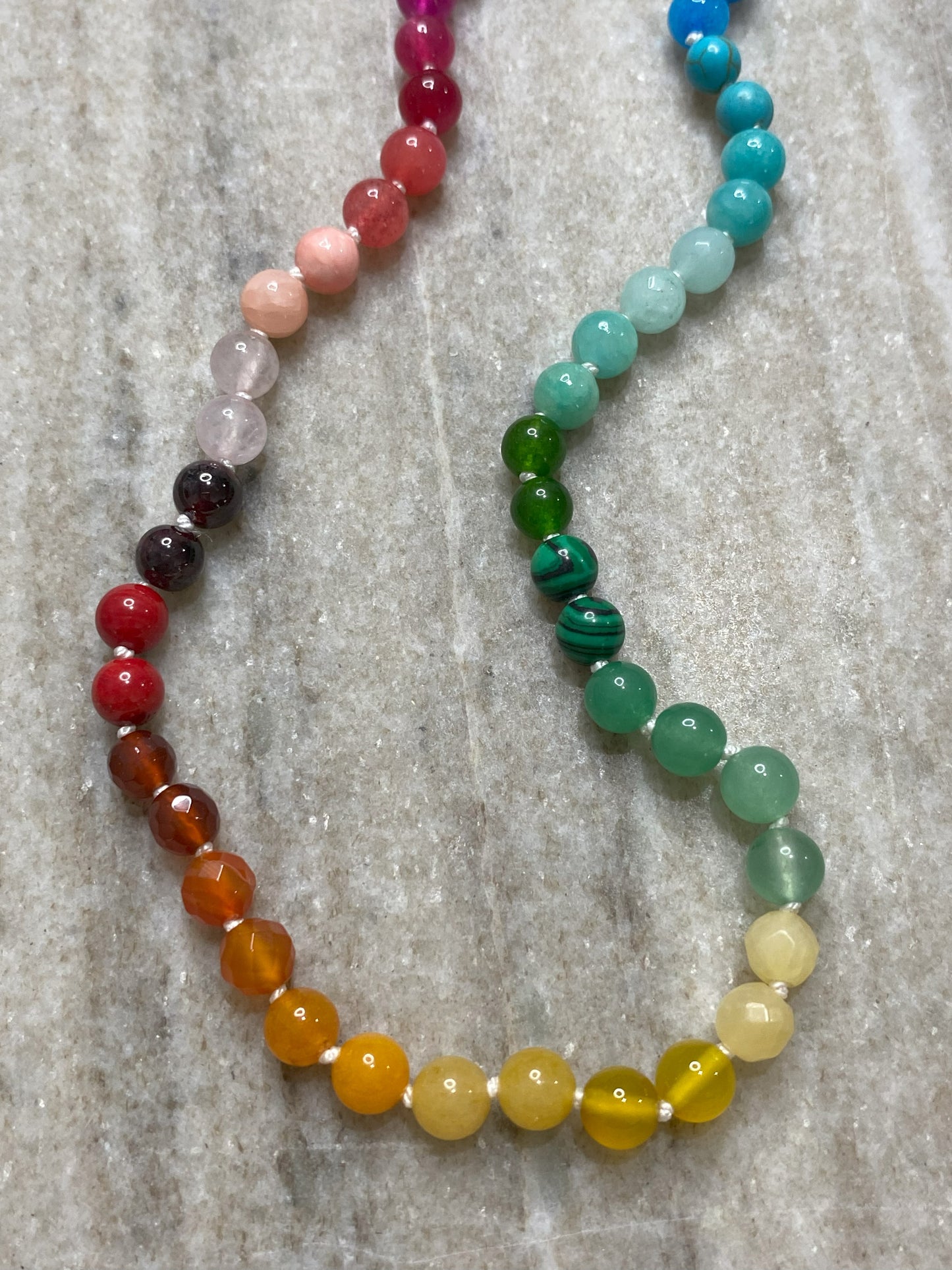6mm Rainbow Colorblock Necklace