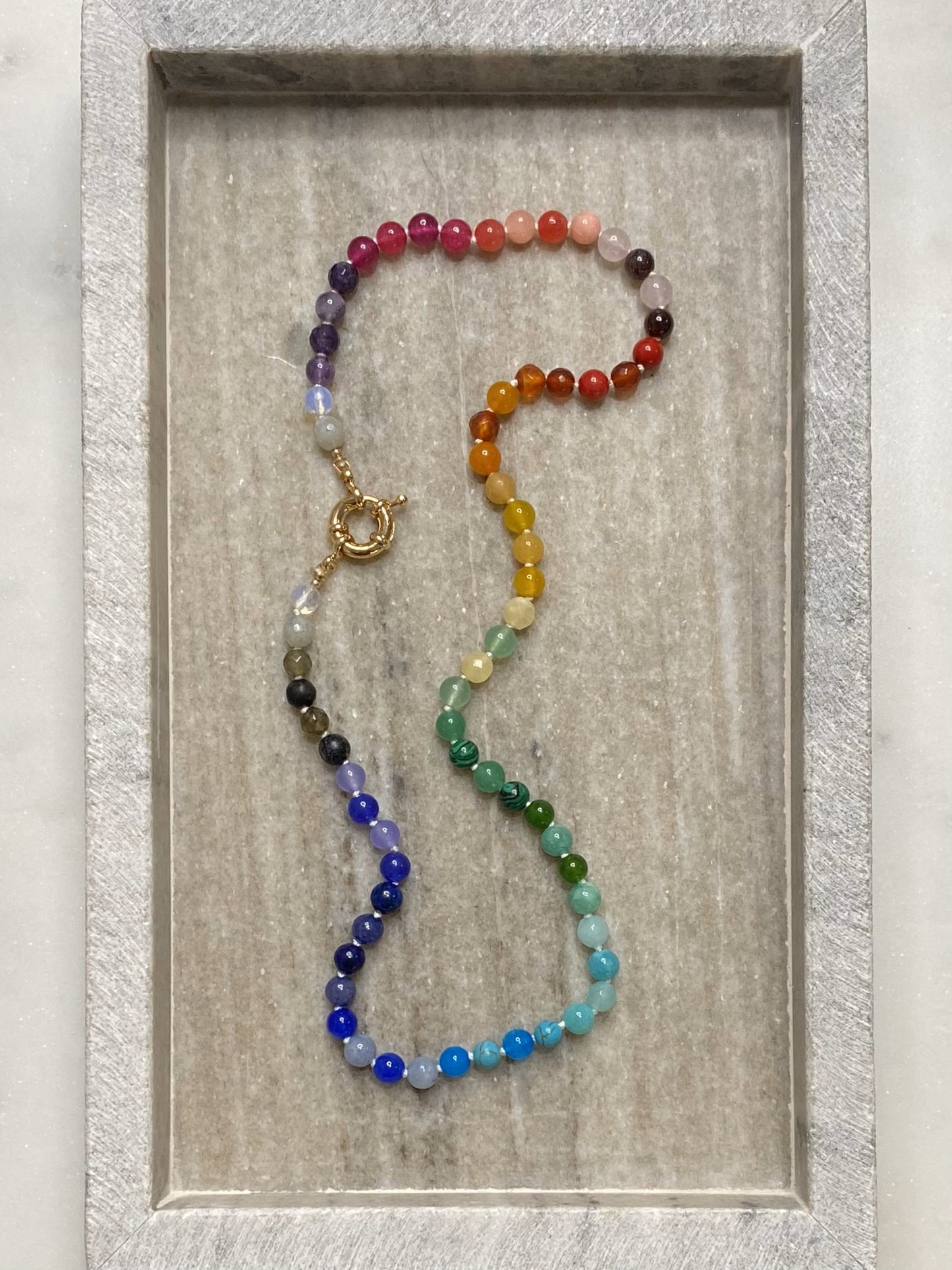 6mm Rainbow Ombre Necklace 3.0