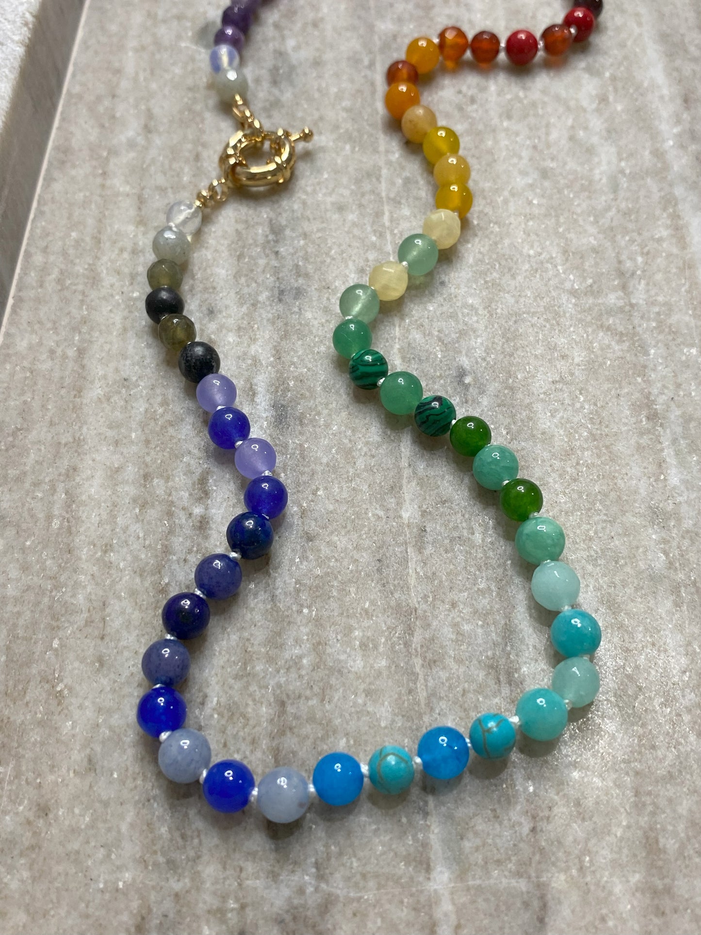 6mm Rainbow Ombre Necklace 3.0