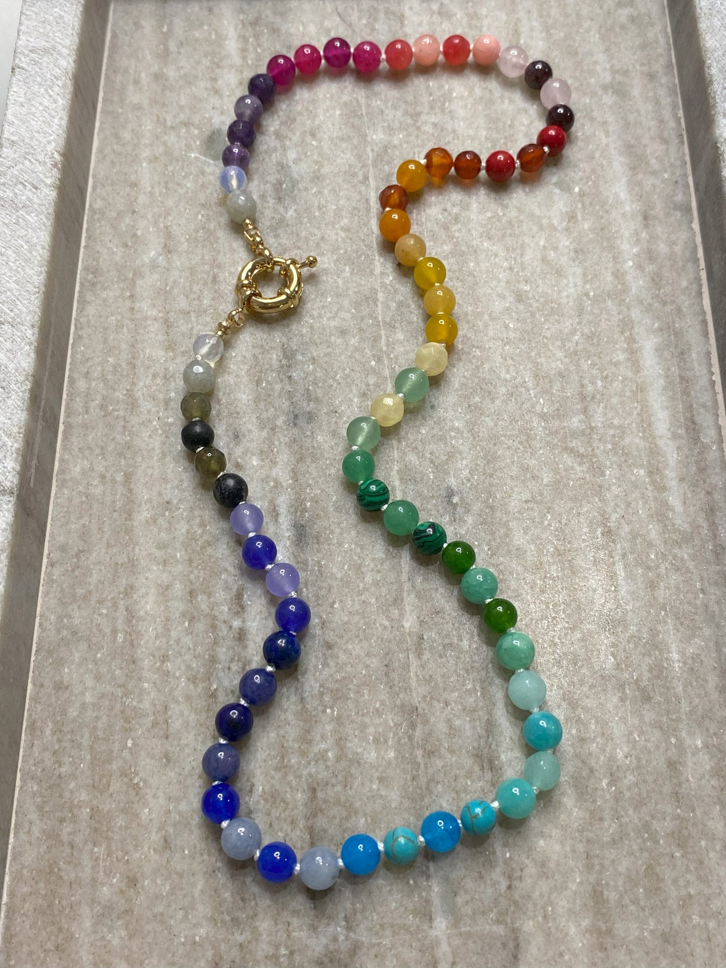 6mm Rainbow Ombre Necklace 3.0