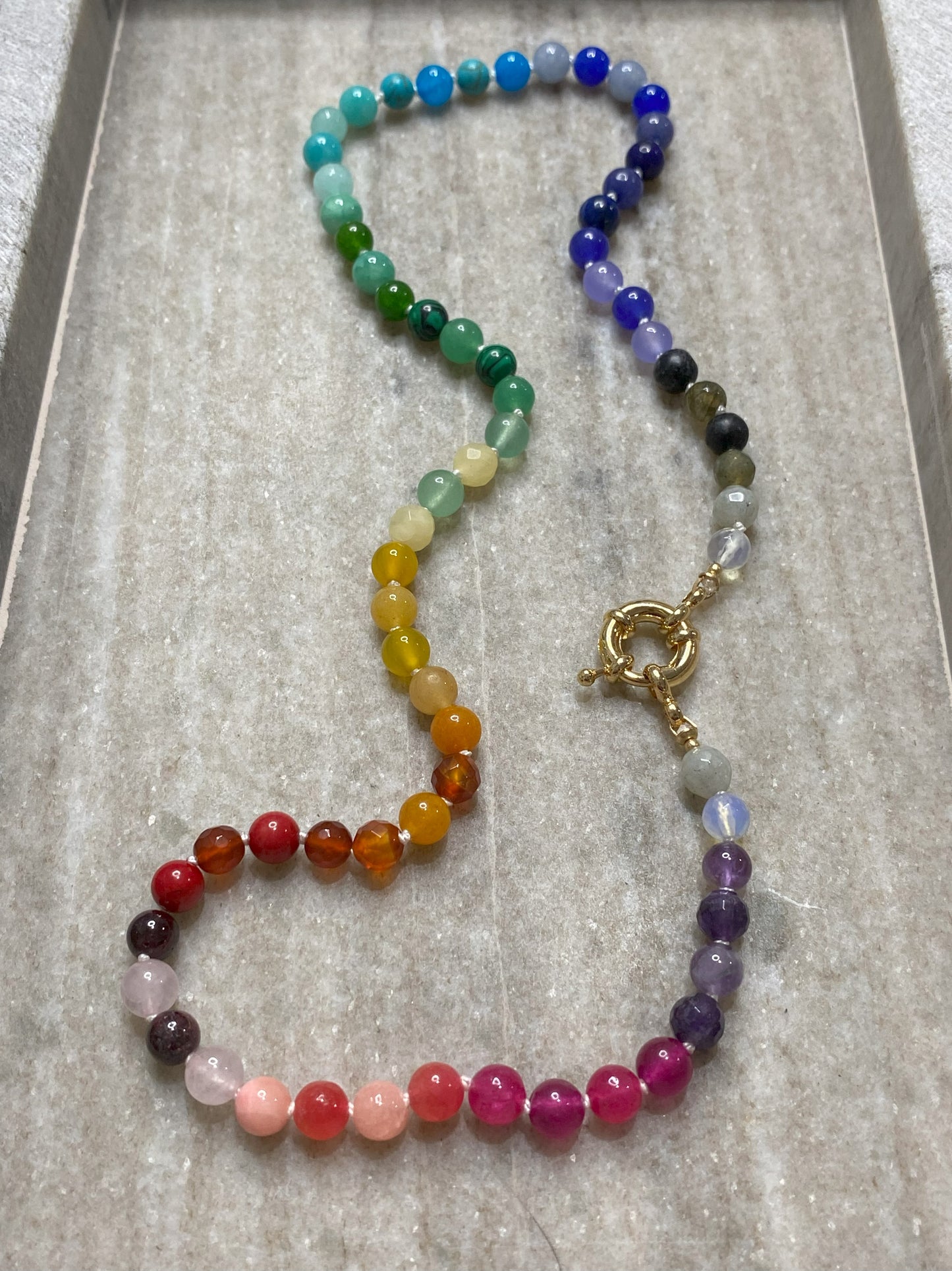 6mm Rainbow Ombre Necklace 3.0