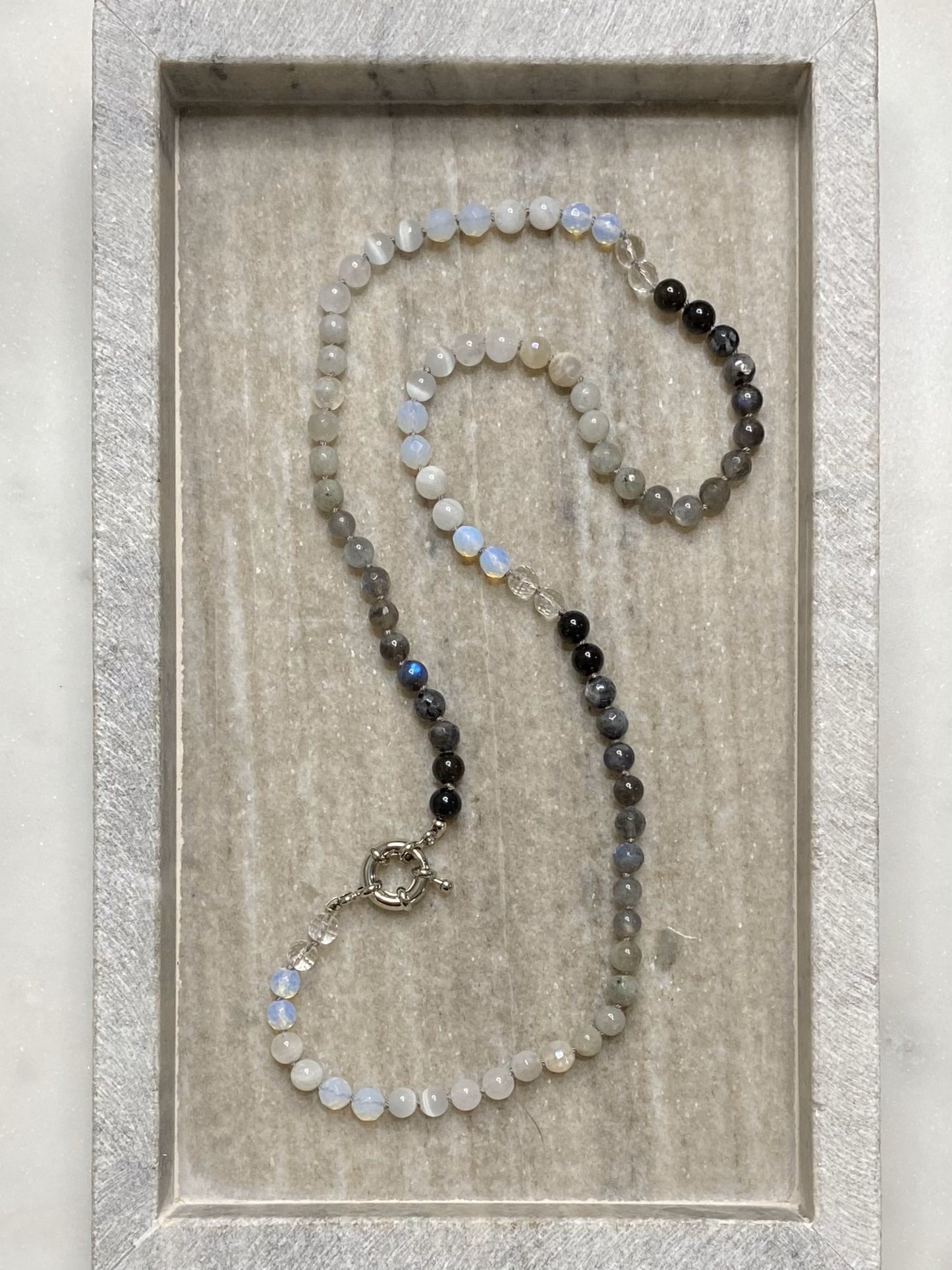 6mm Classic Black and White Ombre Necklace 2.0