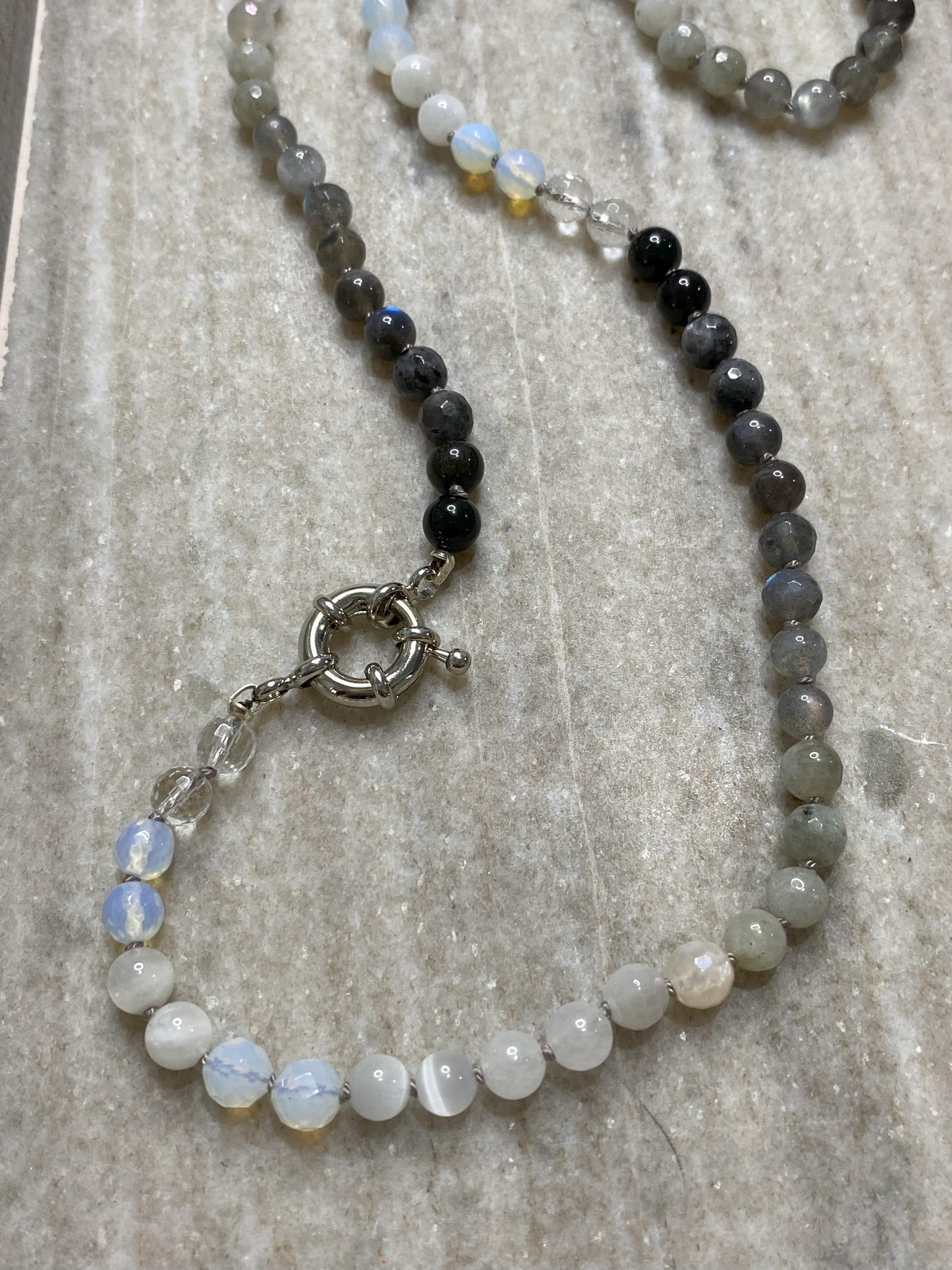 6mm Classic Black and White Ombre Necklace 2.0