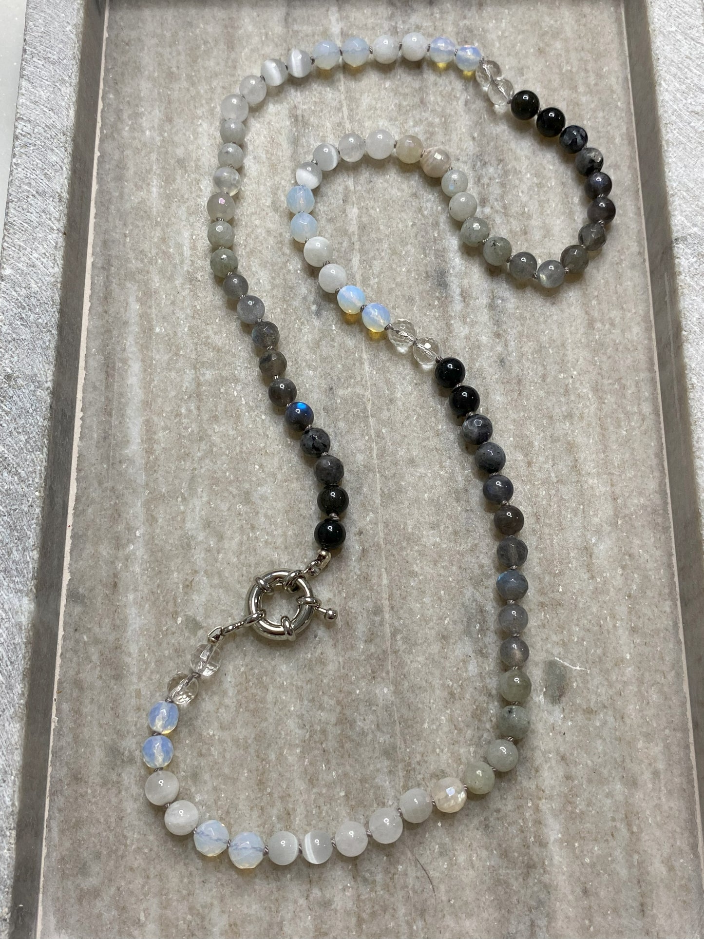 6mm Classic Black and White Ombre Necklace 2.0