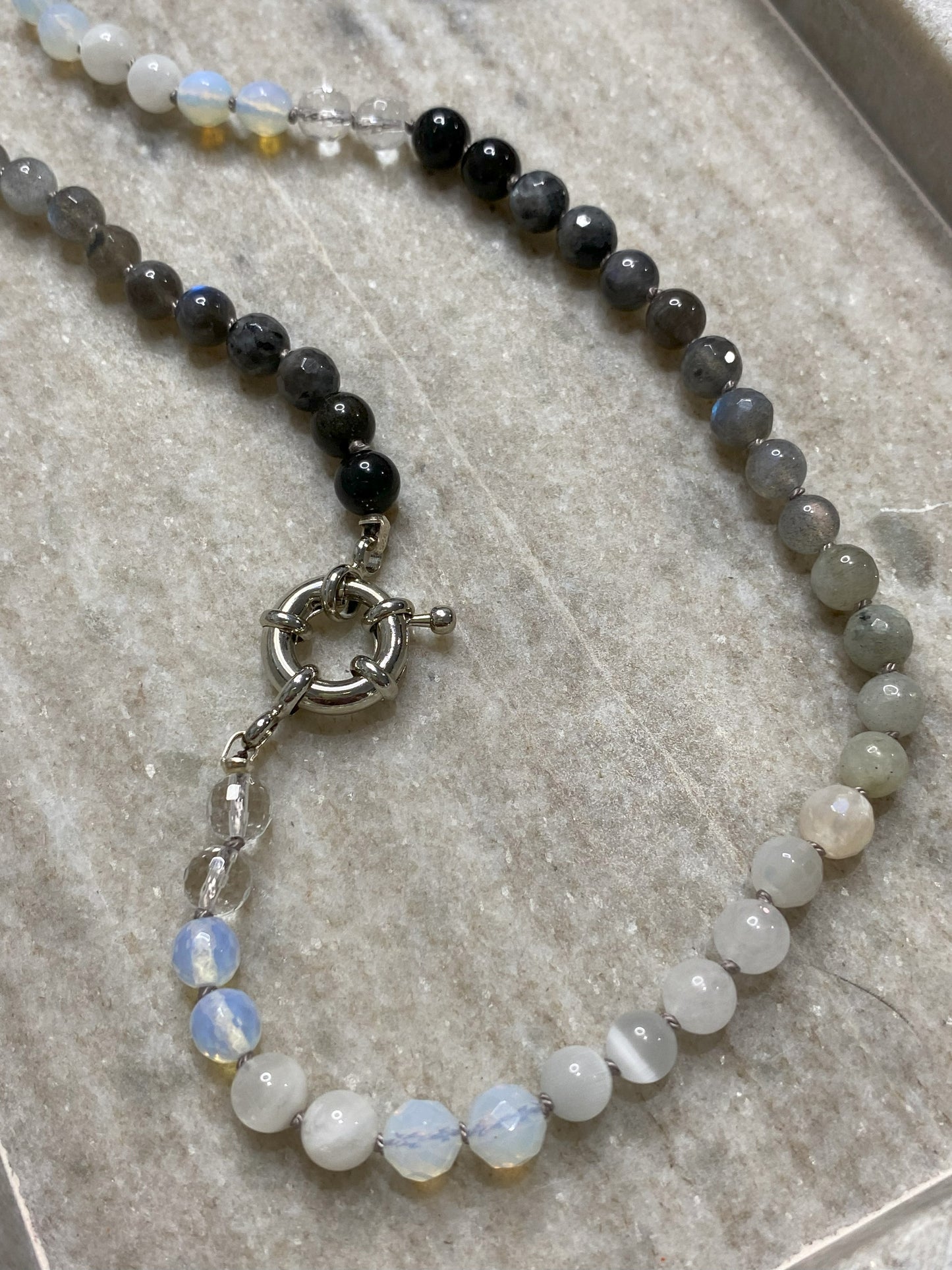6mm Classic Black and White Ombre Necklace 2.0