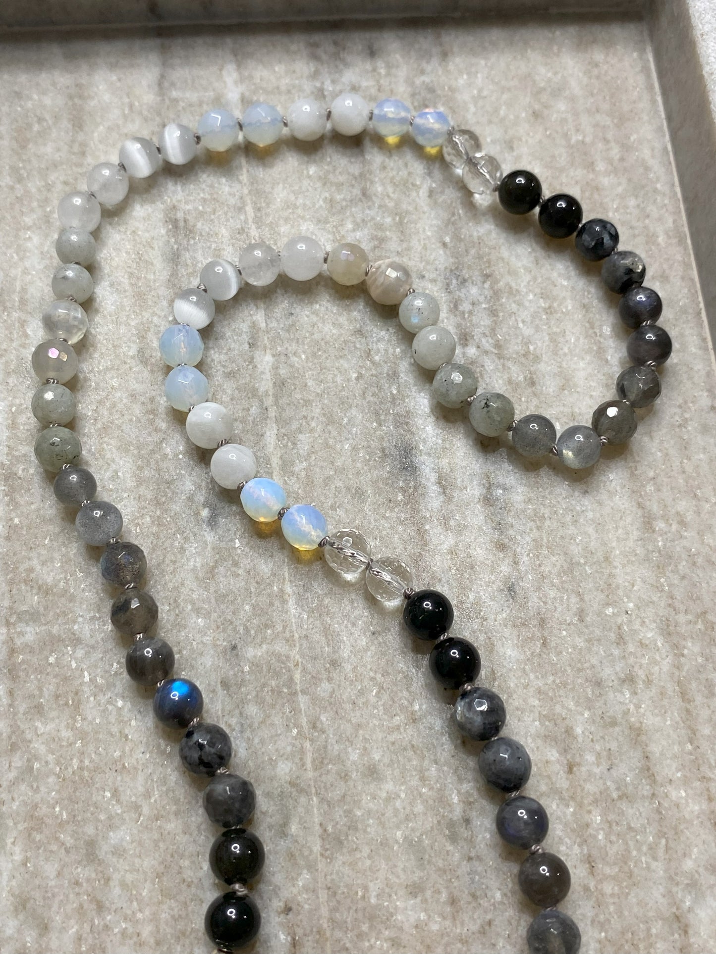 6mm Classic Black and White Ombre Necklace 2.0