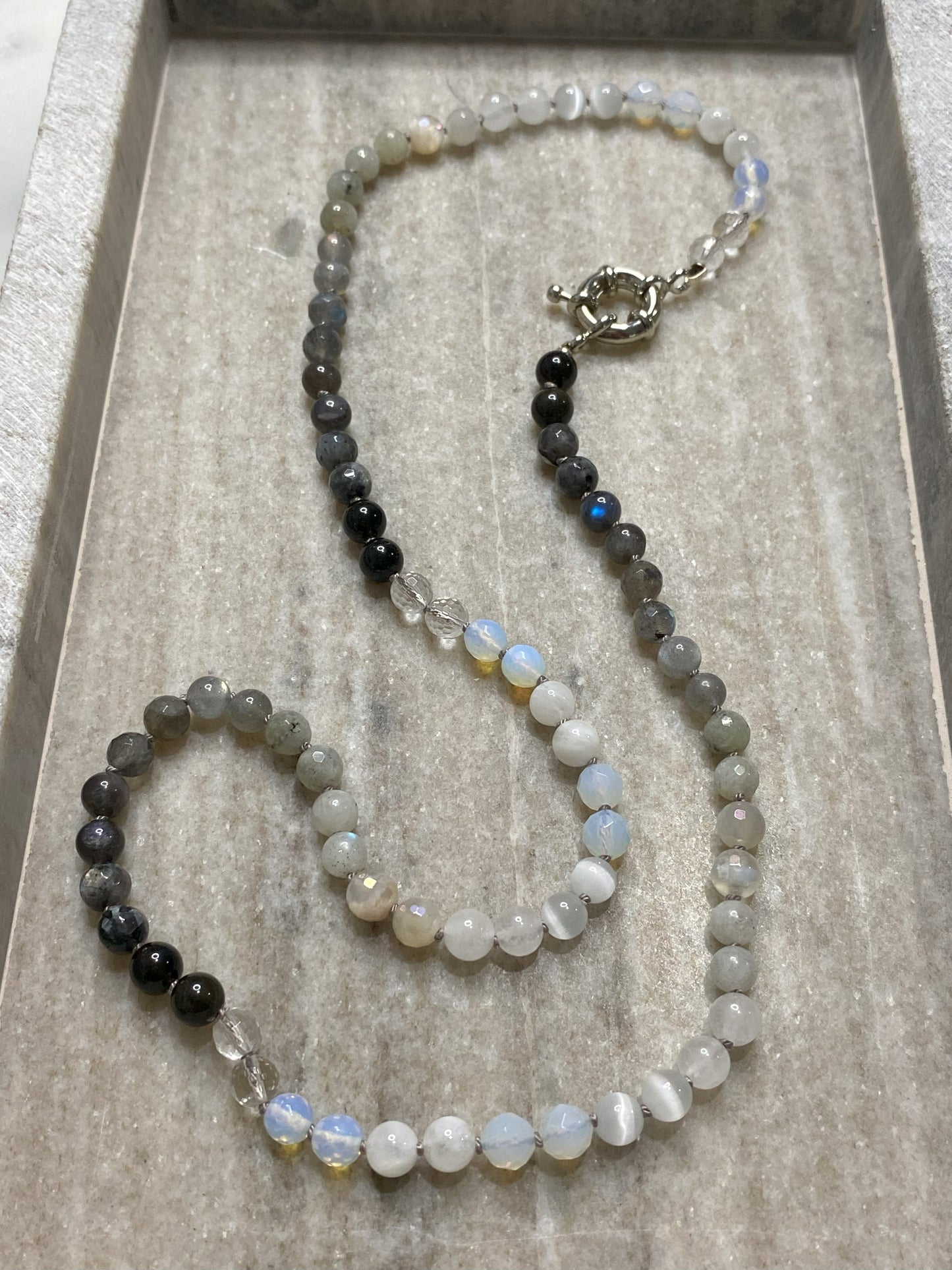 6mm Classic Black and White Ombre Necklace 2.0