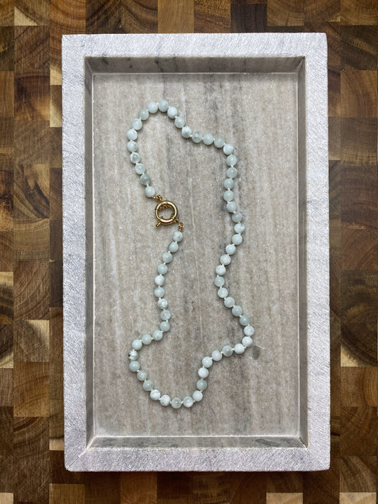 6mm Green Moonstone Necklace
