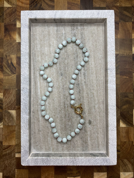 8mm Green Moonstone Necklace