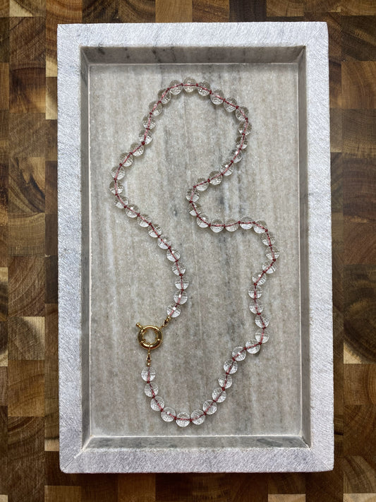 8mm Micro-Faceted Quartz Necklace