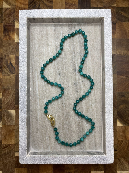 6mm Peacock Vein Agate Necklace